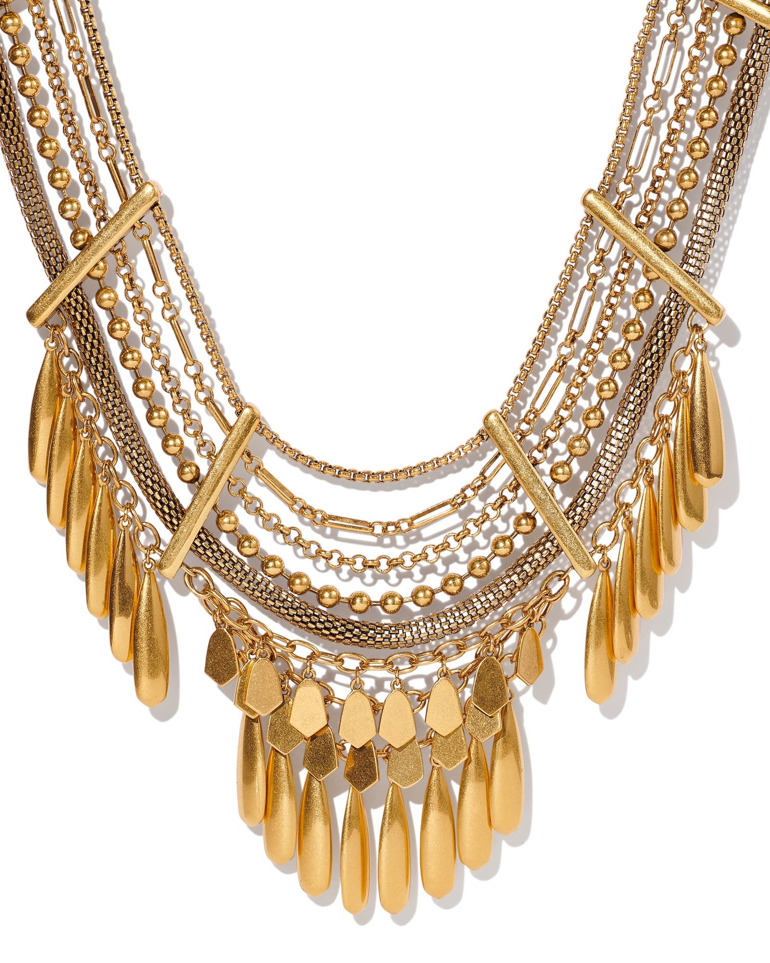 Sydney Statement Necklace in Vintage Gold1