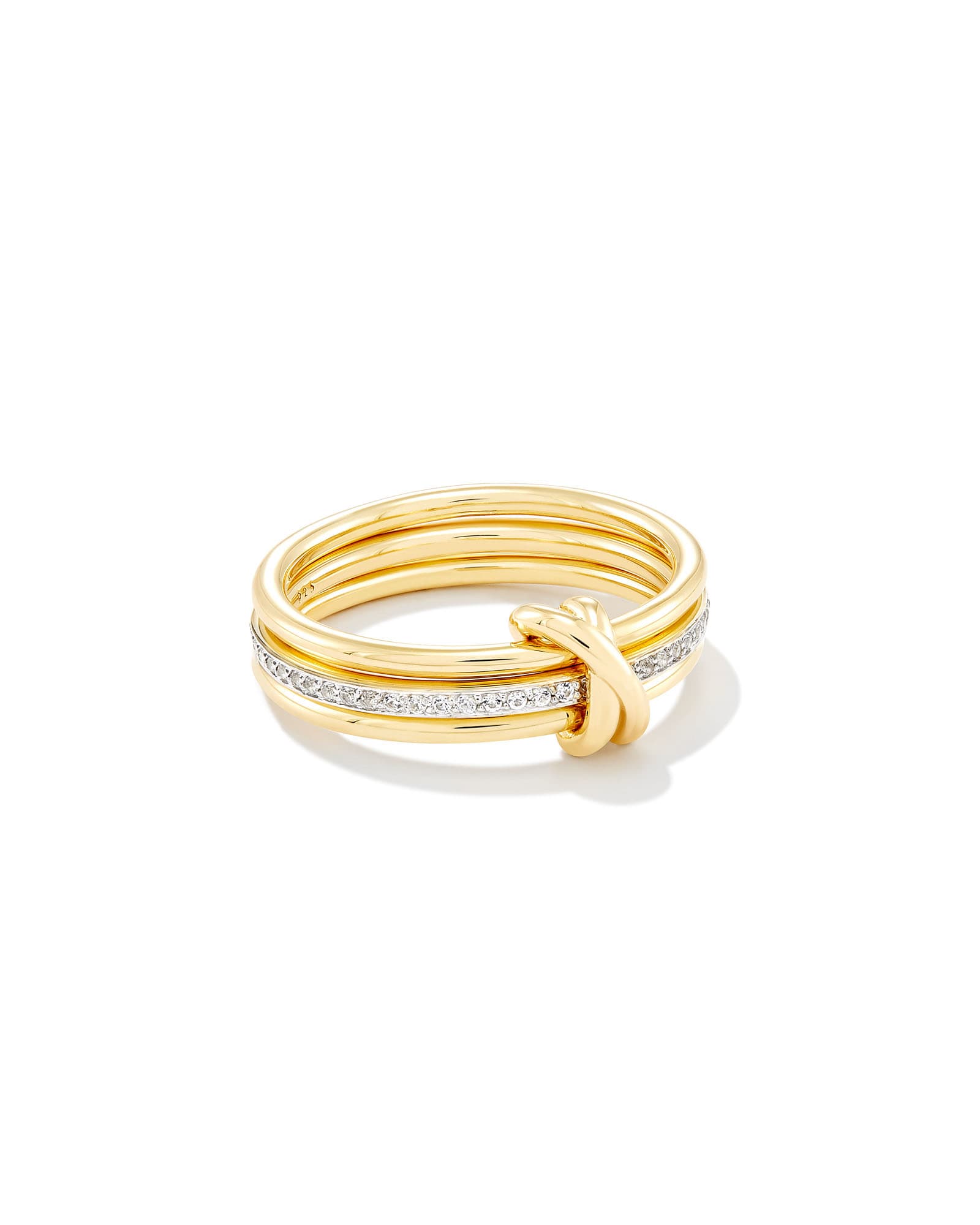 Tia 18k Gold Vermeil Band Ring in White