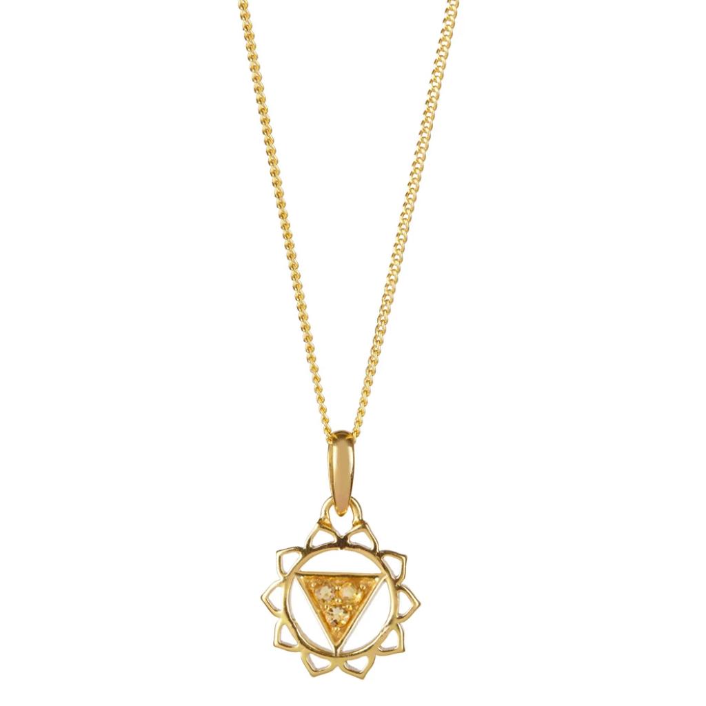 Solar Plexus Chakra Gold Necklace - Citrine