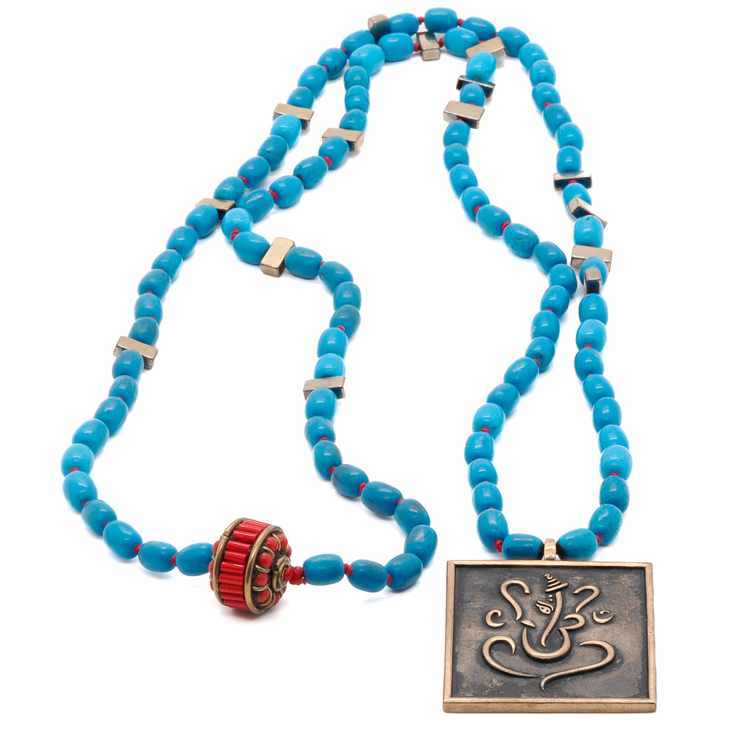 Positive Life Turquoise Beaded Necklace - Turquoise