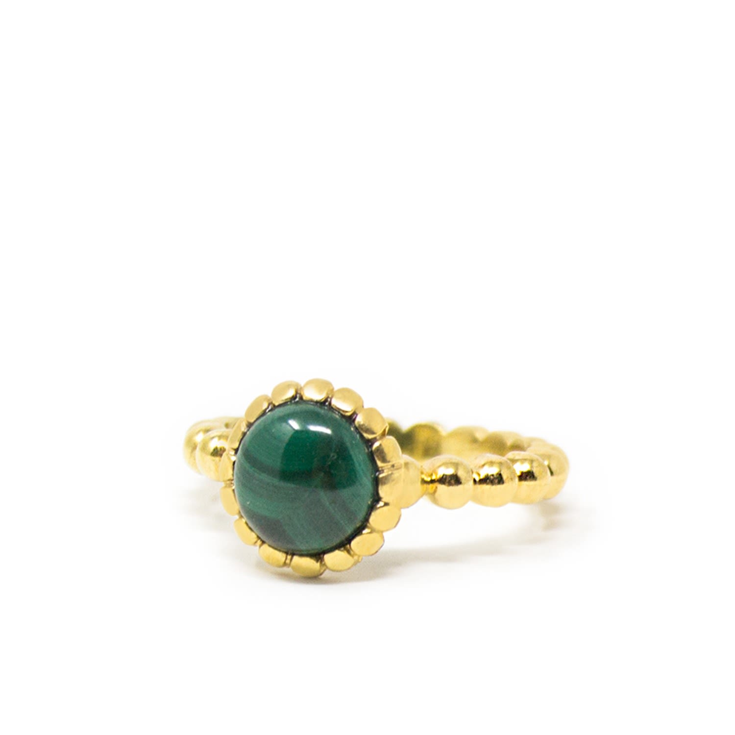 Malachite Beady Stacking Ring