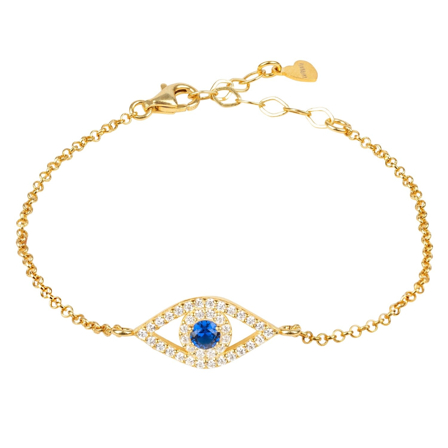 Evil Eye Elliptical Bracelet - Blue, Gold