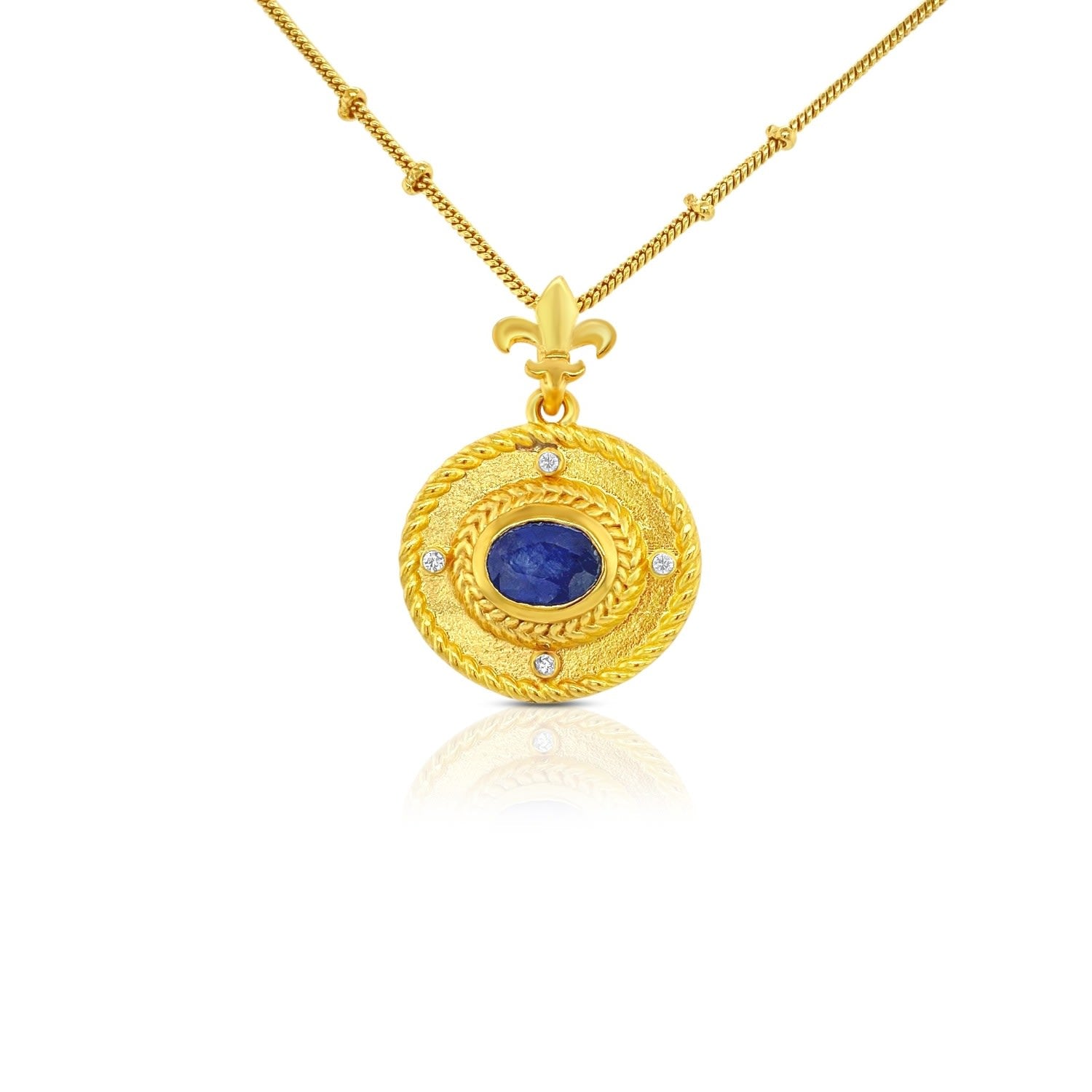 Sapphire Birthstone Mythology Pendant
