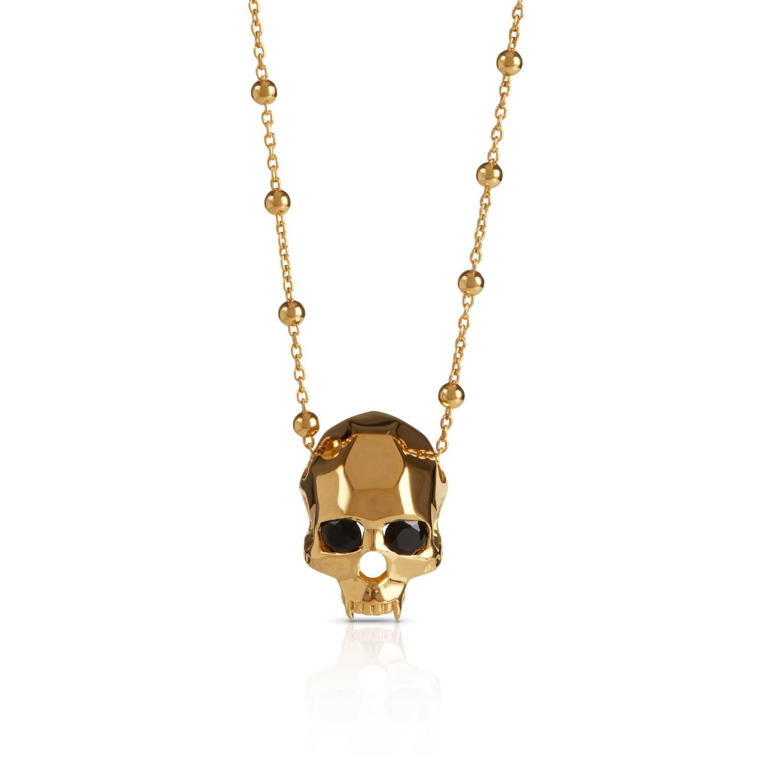 Jawless Vampire Skull Pendant Gold