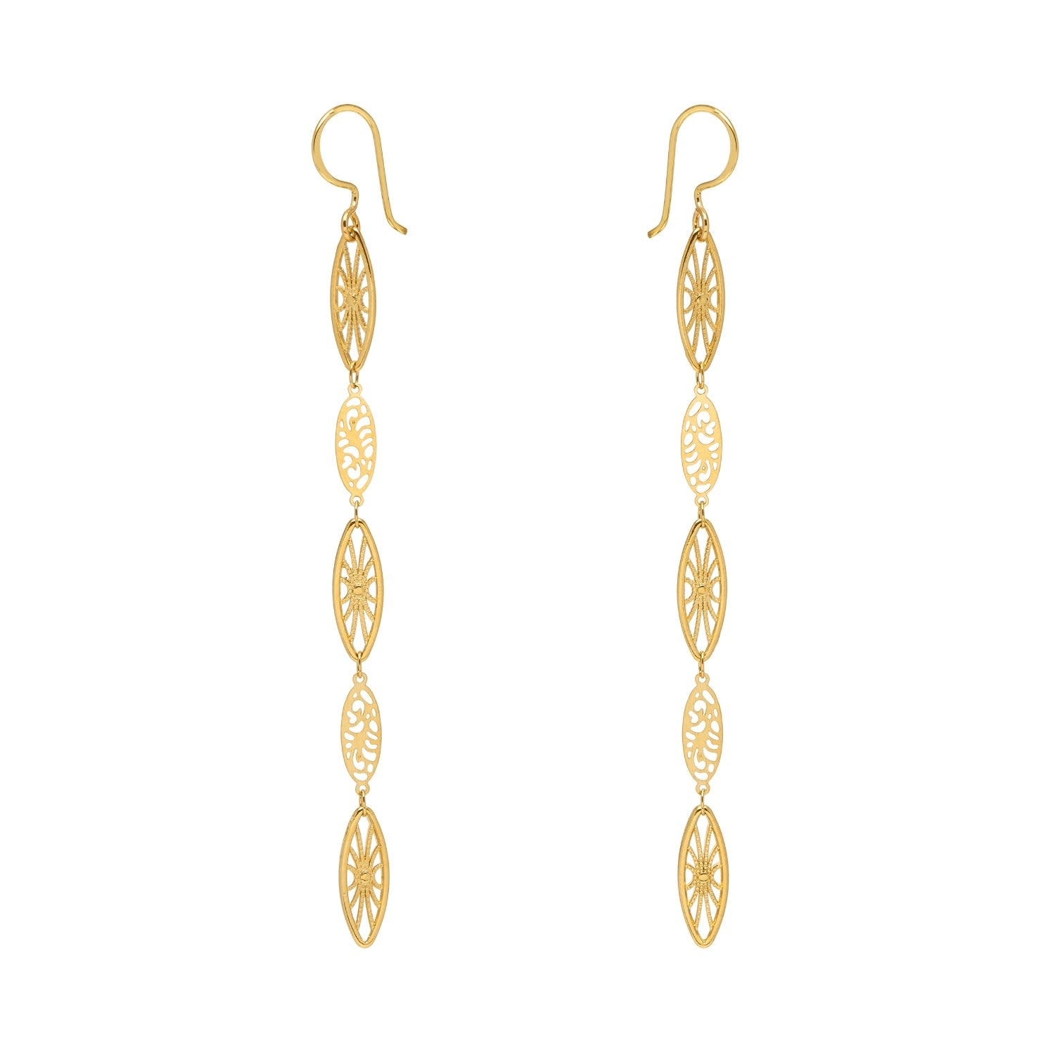 Sunshine Filigree Chain Earrings