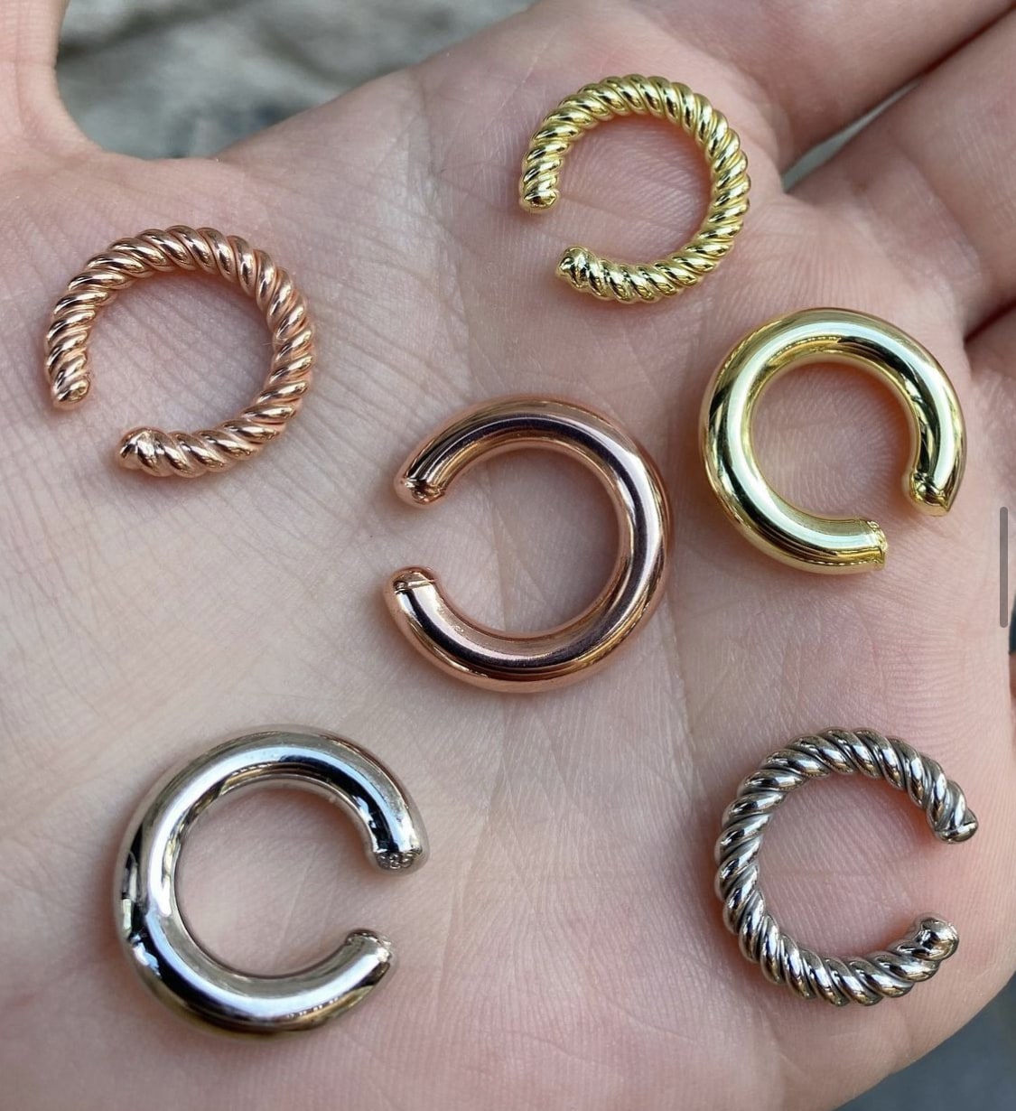 Chunky Sterling Silver Ear Cuff No Piercing Pair - Silver