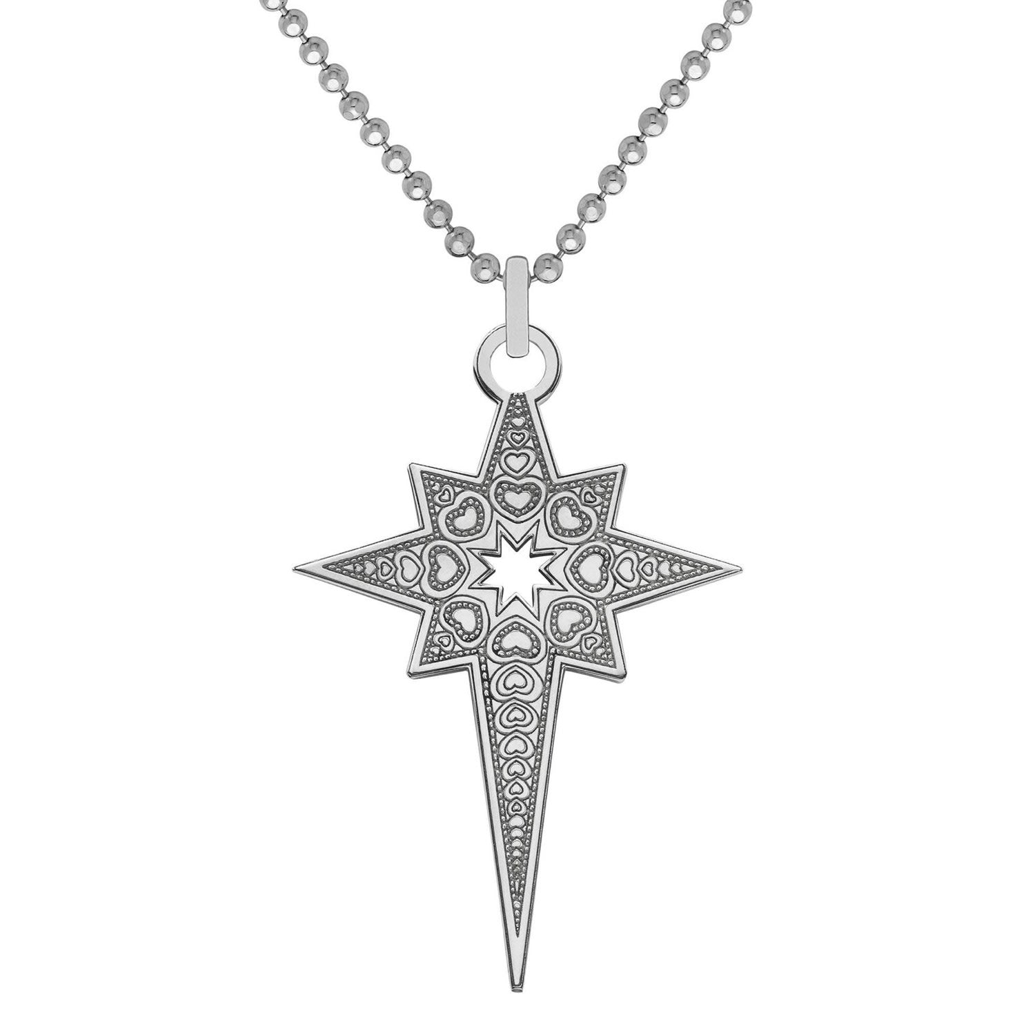Small Sterling Silver North Star Pendant Necklace