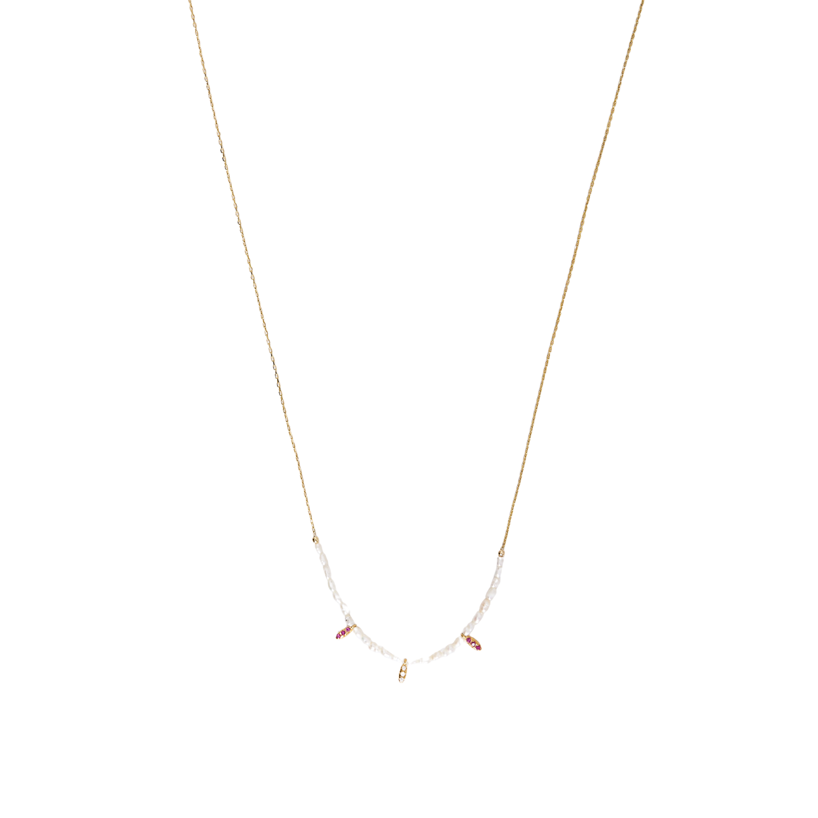 Sterling Silver Gold Plated Baroque Pearl Necklace