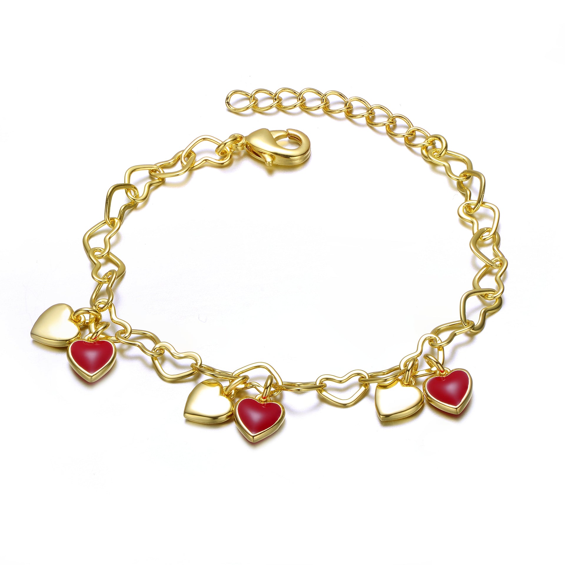 Rachel Glauber Kid’s Gold Plated Adjustable Heart Charm Bracelet