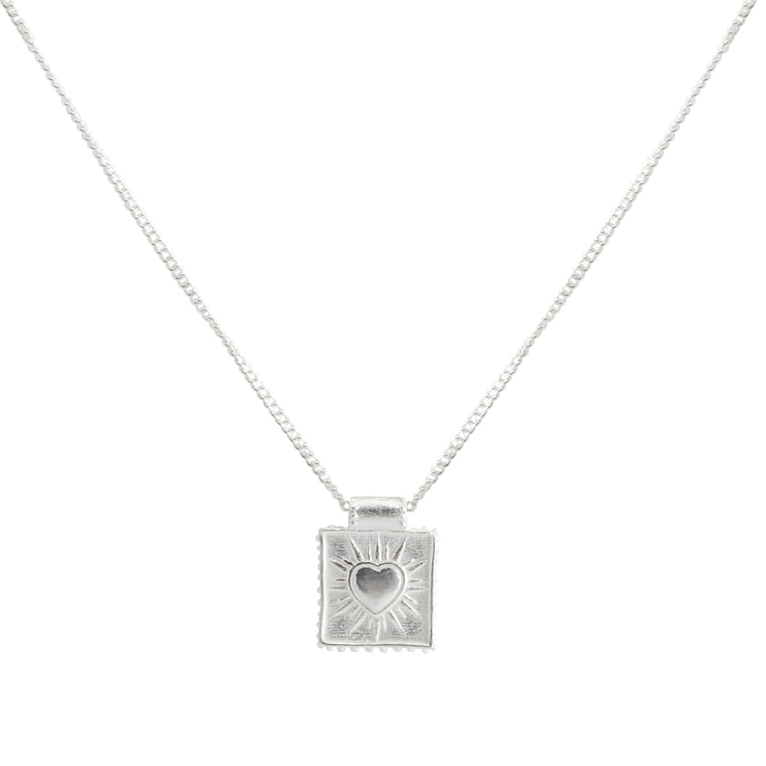 Kids Heart Burst Necklace - Sterling Silver