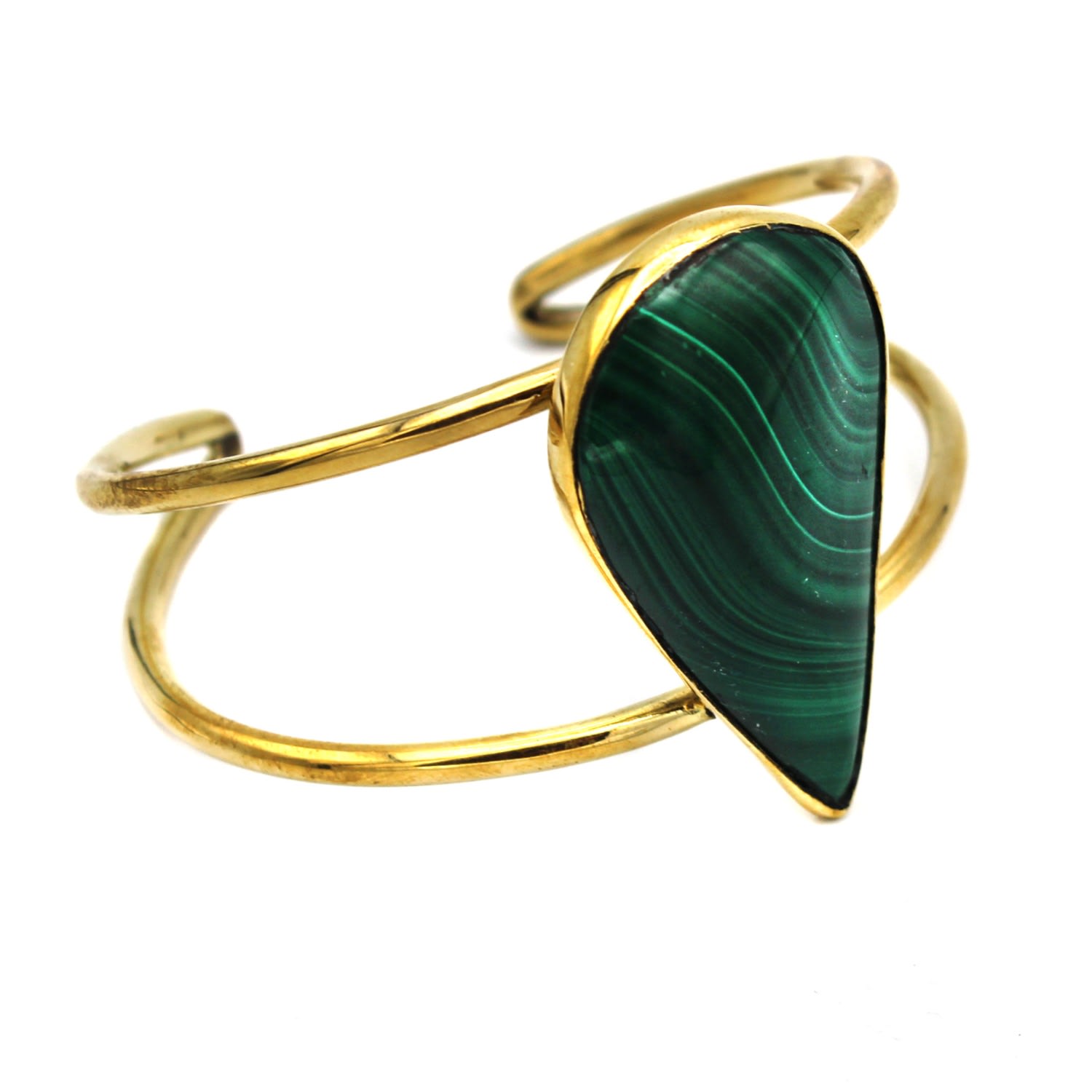 Kijani Teardrop Malachite Bangle