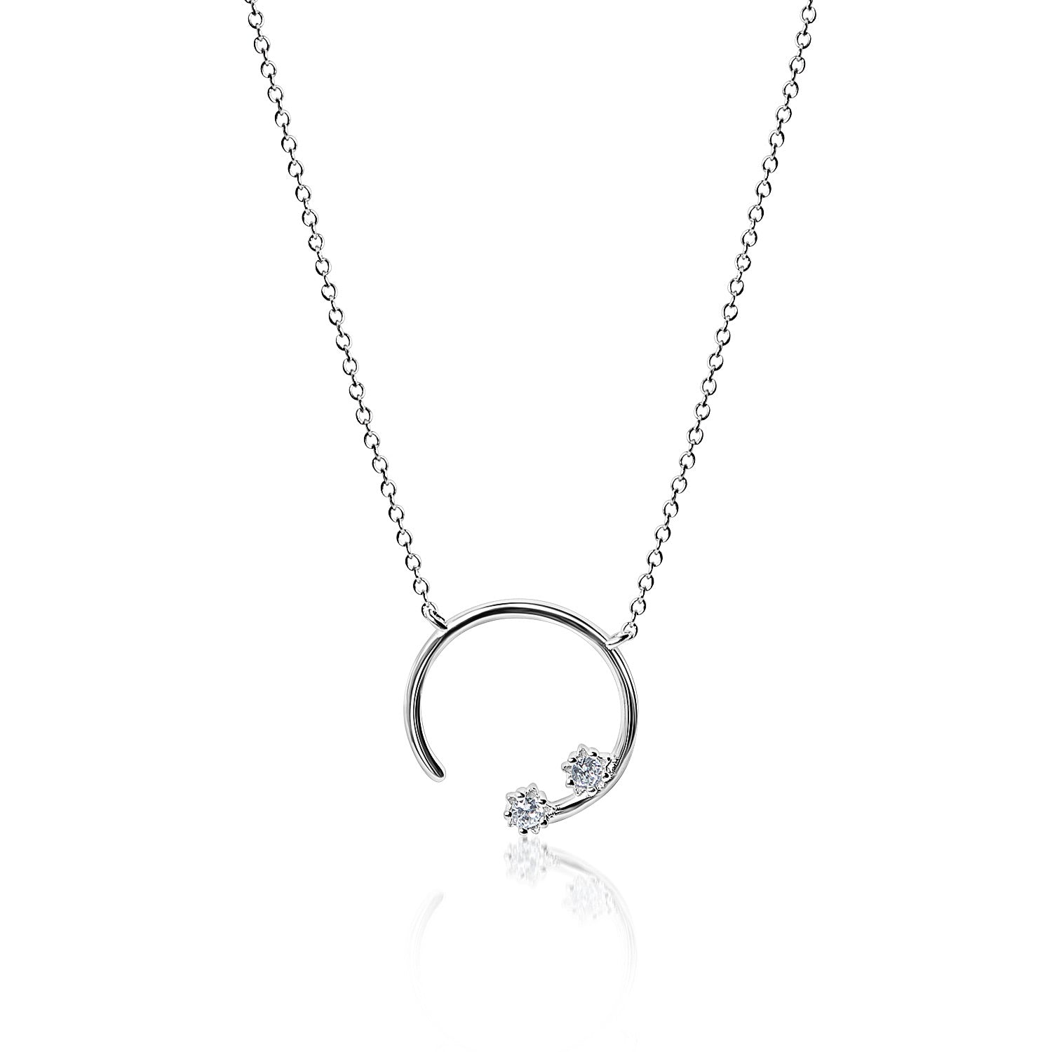 Kindhearted Sterling Silver Geometric Pendant Necklace