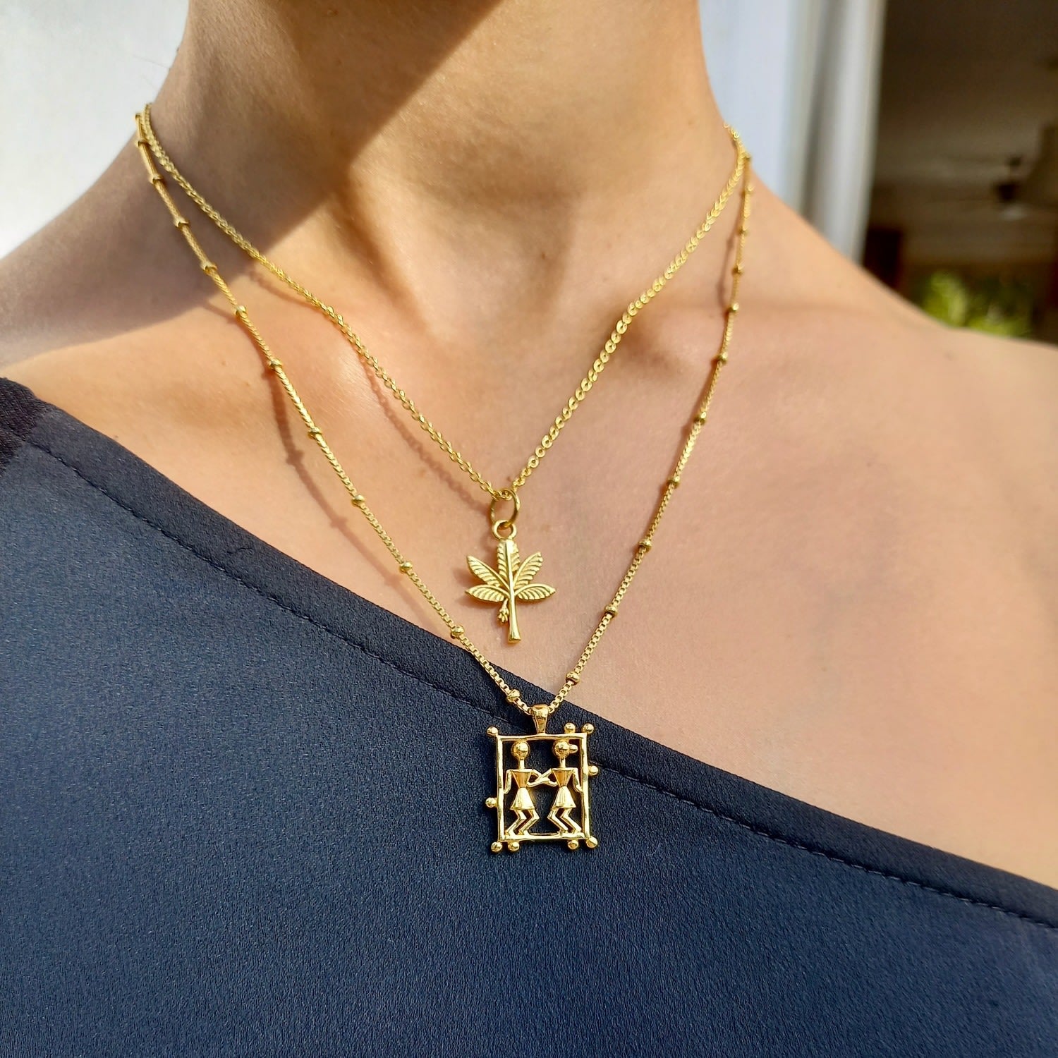 Tribal Girl & Boy Necklace - Gold Vermeil