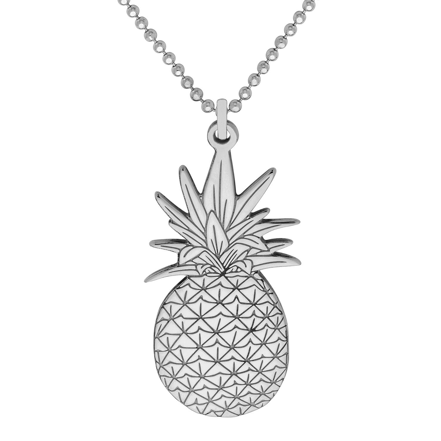 Small Silver Pineapple Pendant Necklace