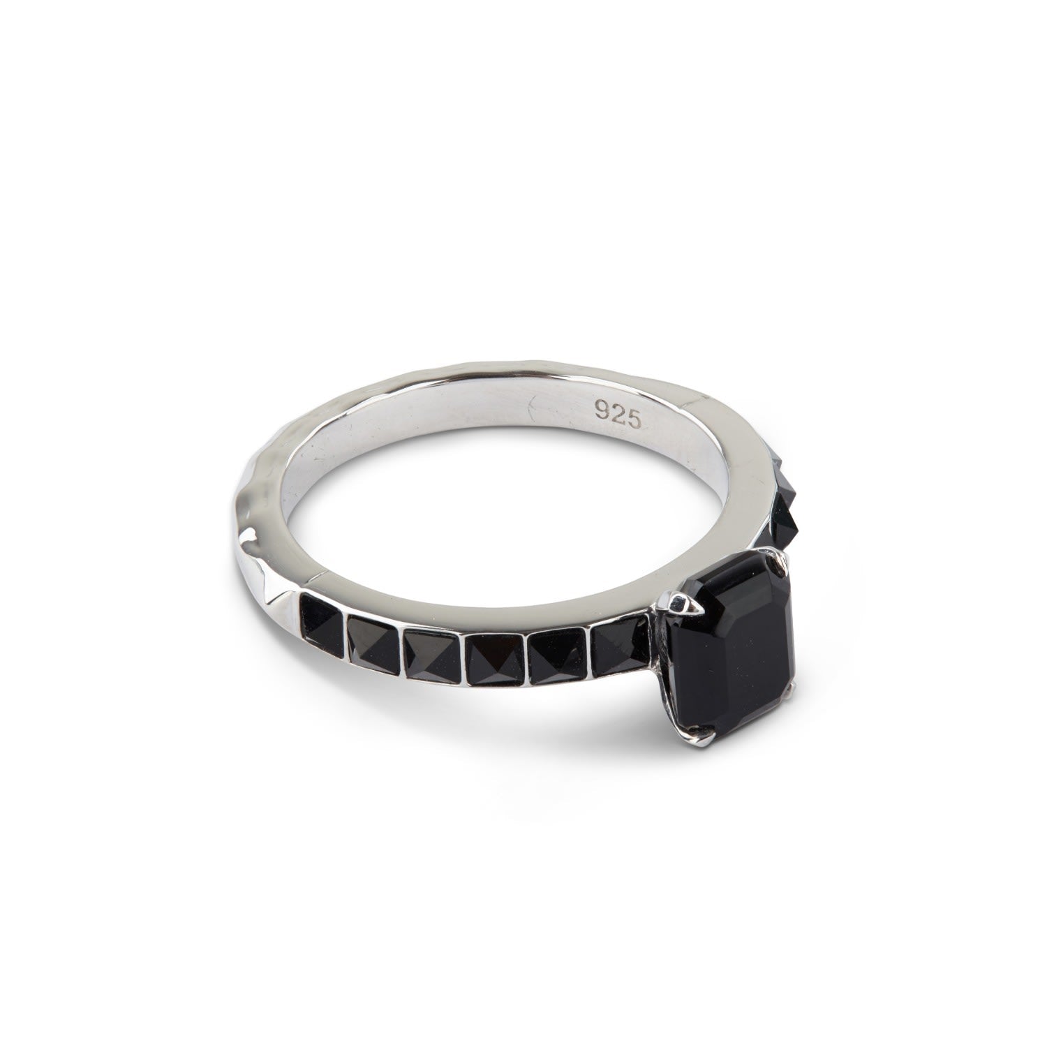 Emerald Cut Crocodile Ring Silver