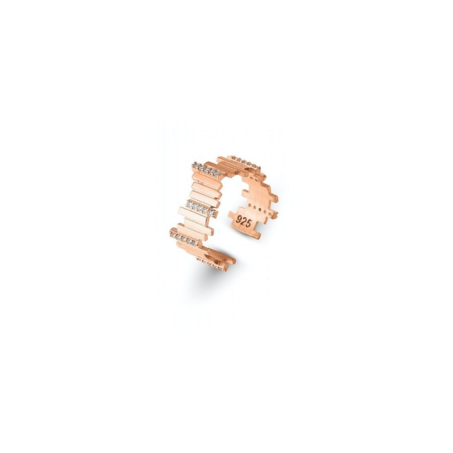 New Multiple Bar Sterling Silver Ring - Rose Gold