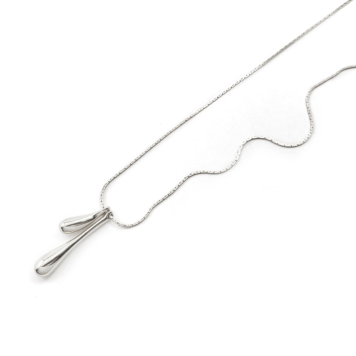 Droplet Pendant - Double - Silver