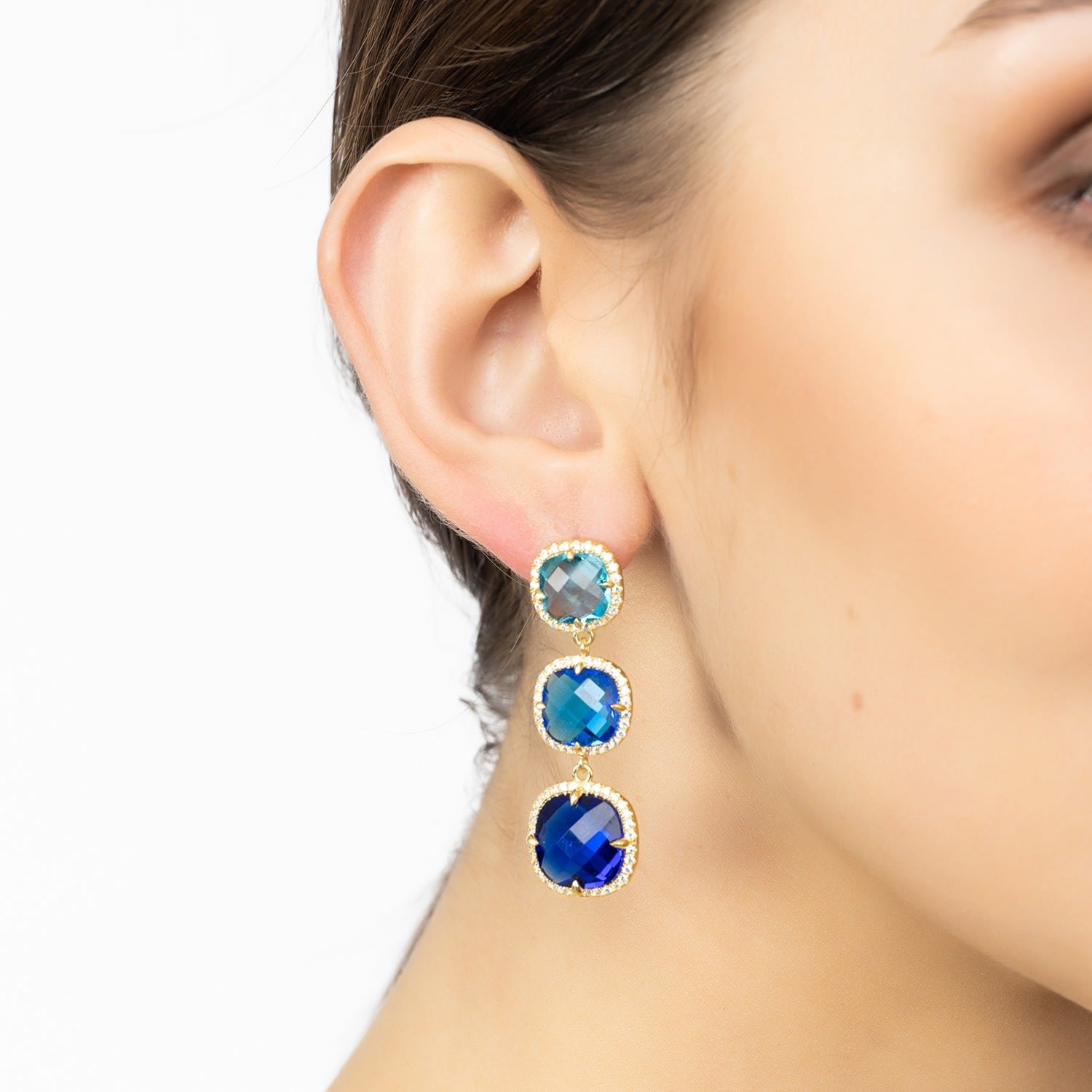 Knightsbridge Earrings Gold Blues
