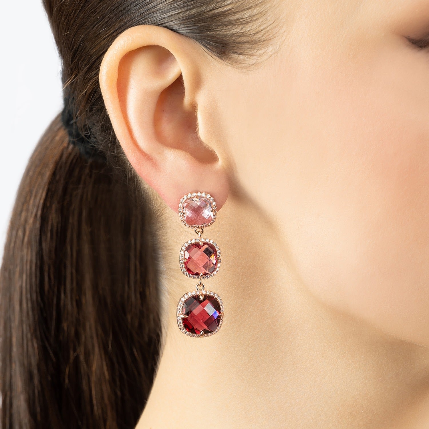 Knightsbridge Earrings Rosegold Pinks