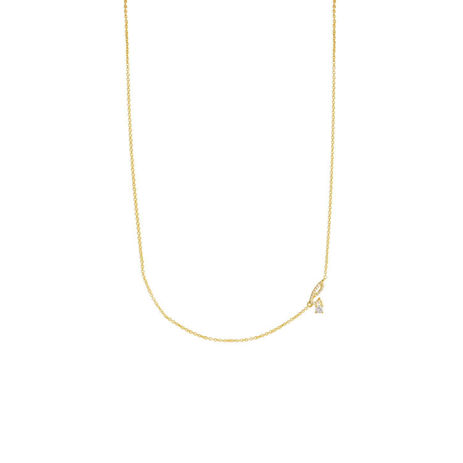 Zircon "L" Initial Necklace