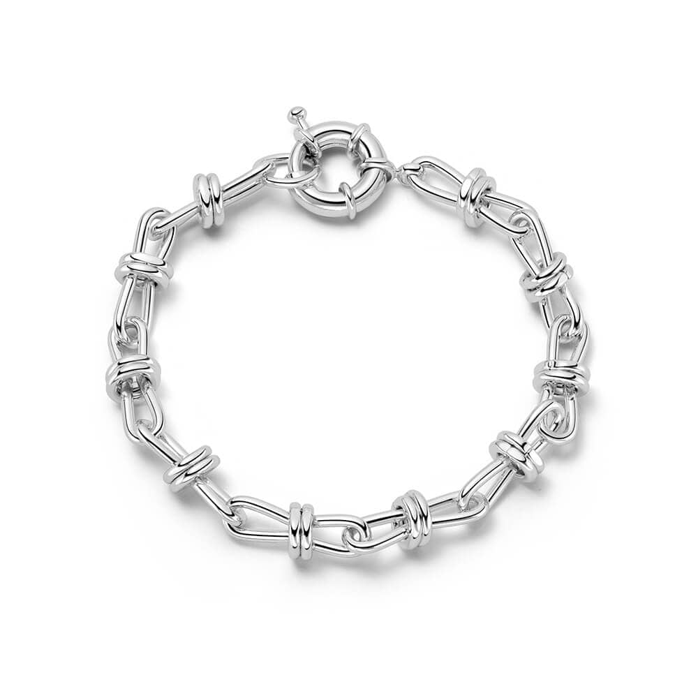 Polly Knot Chain Bracelet Silver Plate