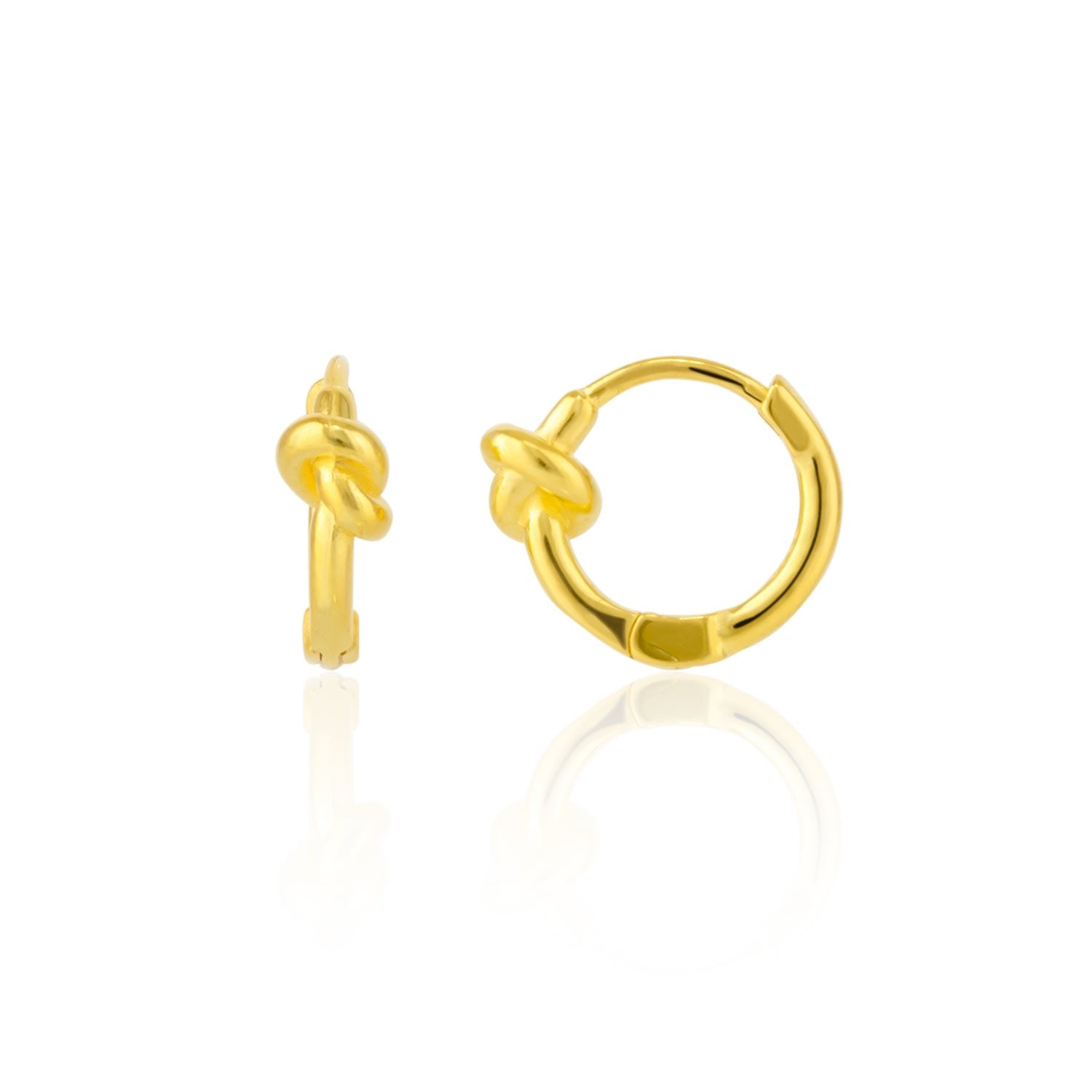 Knot Hoop Sterling Silver Earring - Gold