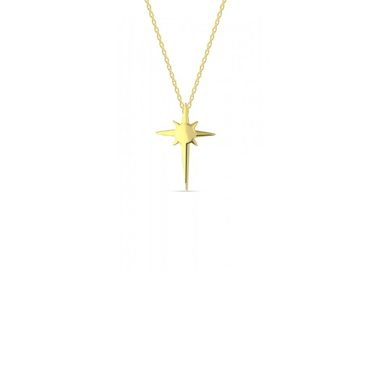 Single Star Sterling Silver Necklace - Gold