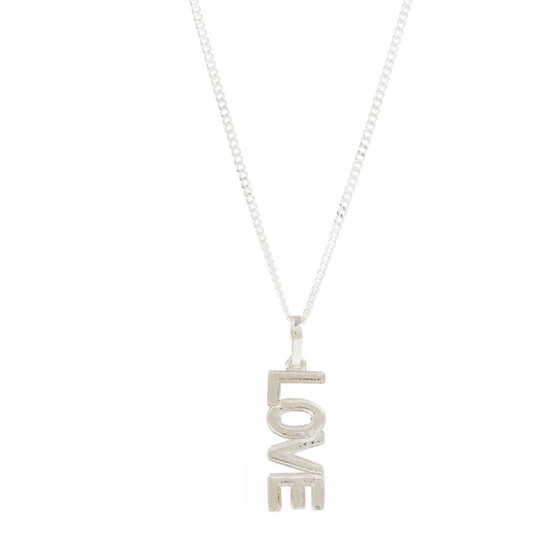 Love Rocks Silver Pendant Necklace