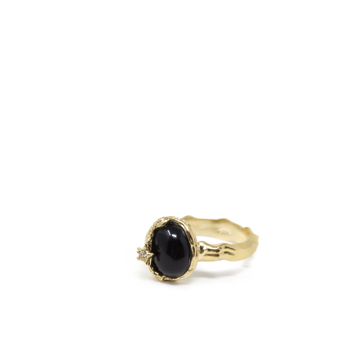 Ad Astra Gold-Plated Onyx Ring
