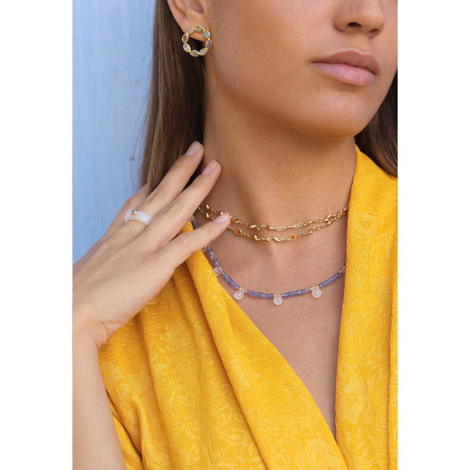 White & Lilac Pedraza Tanzanite Necklace