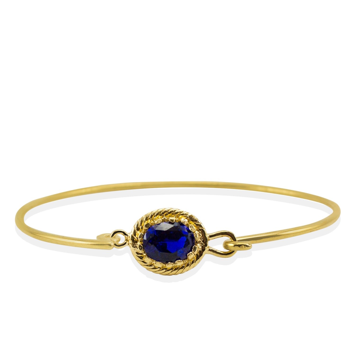 Luccichio Gold-Plated Blue Agate Cuff Bracelet
