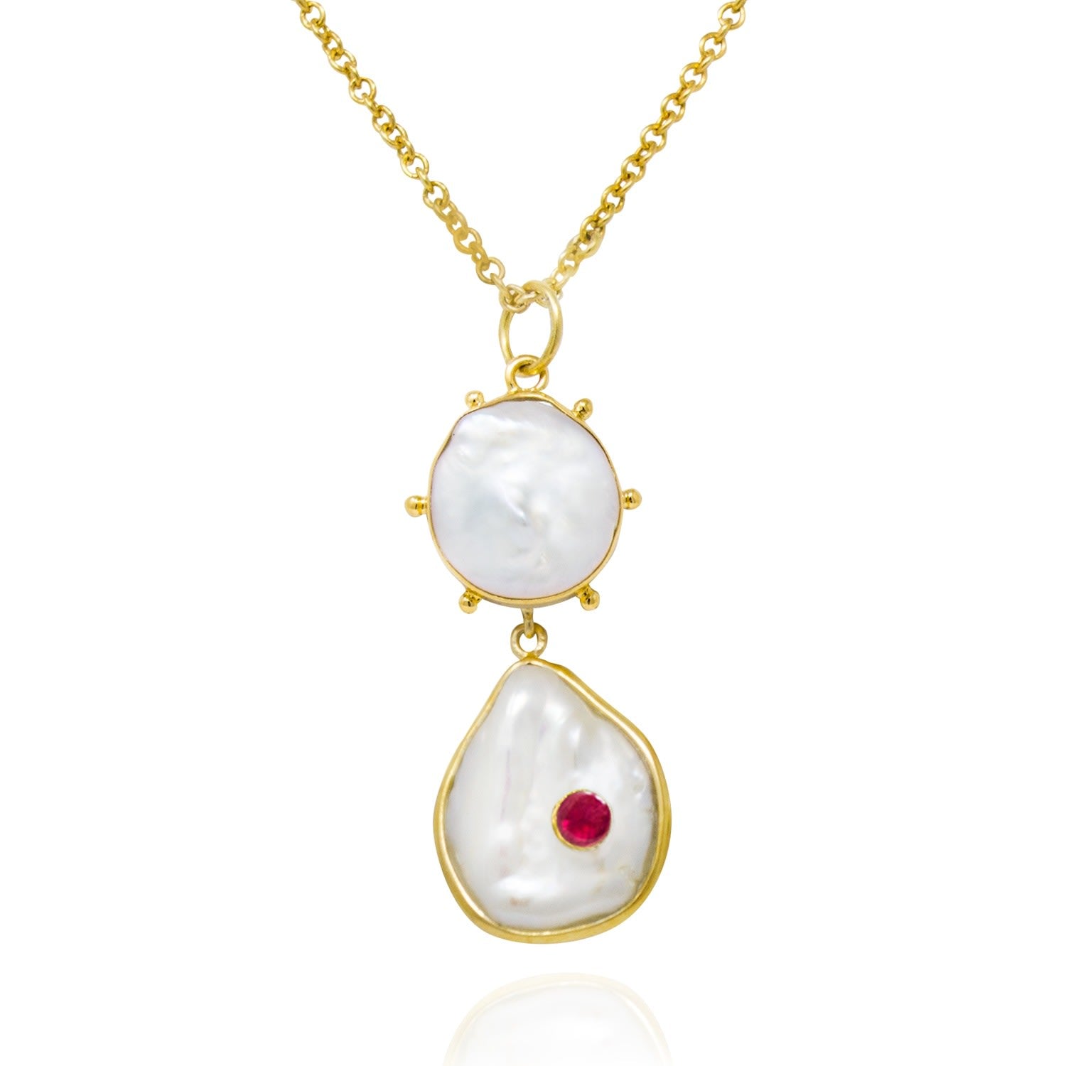 Rebel Rebel Pearl Statement Necklace With Ruby