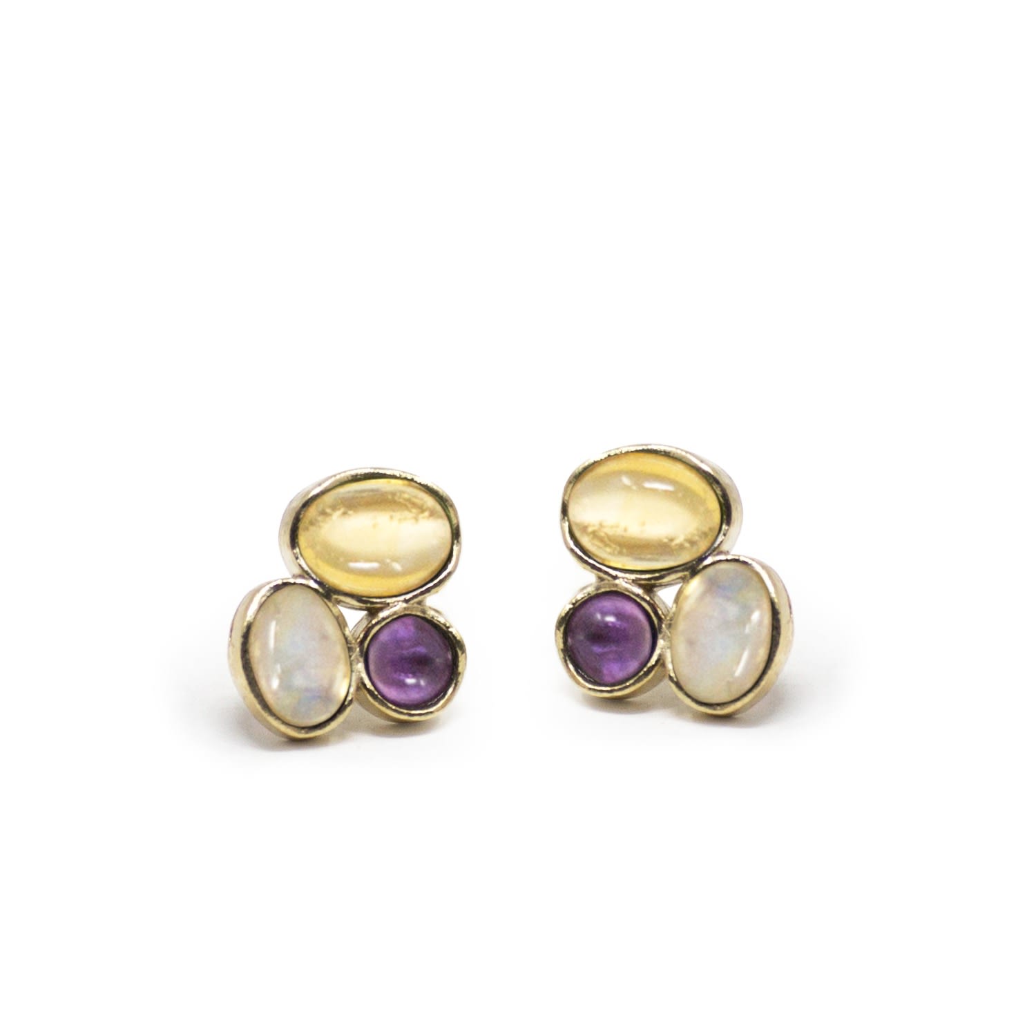 Cosmo 18Kt Gold-Plated Multicolor Stud Earrings