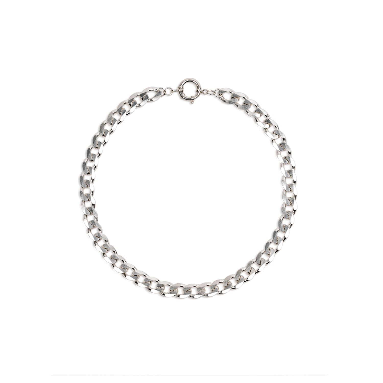 10.3Mm Classic Cuban Flat Curb Chain Necklace