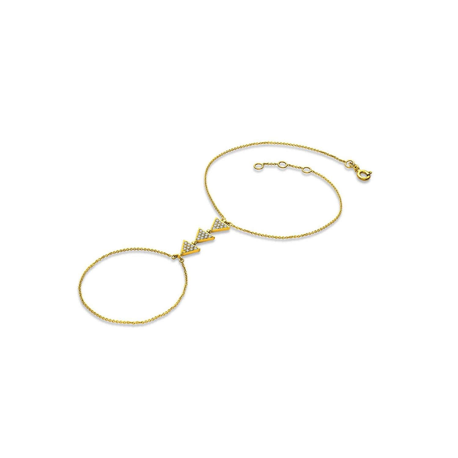 18K Yellow Gold Arrow Shape 2 Way Diamond Bracelet