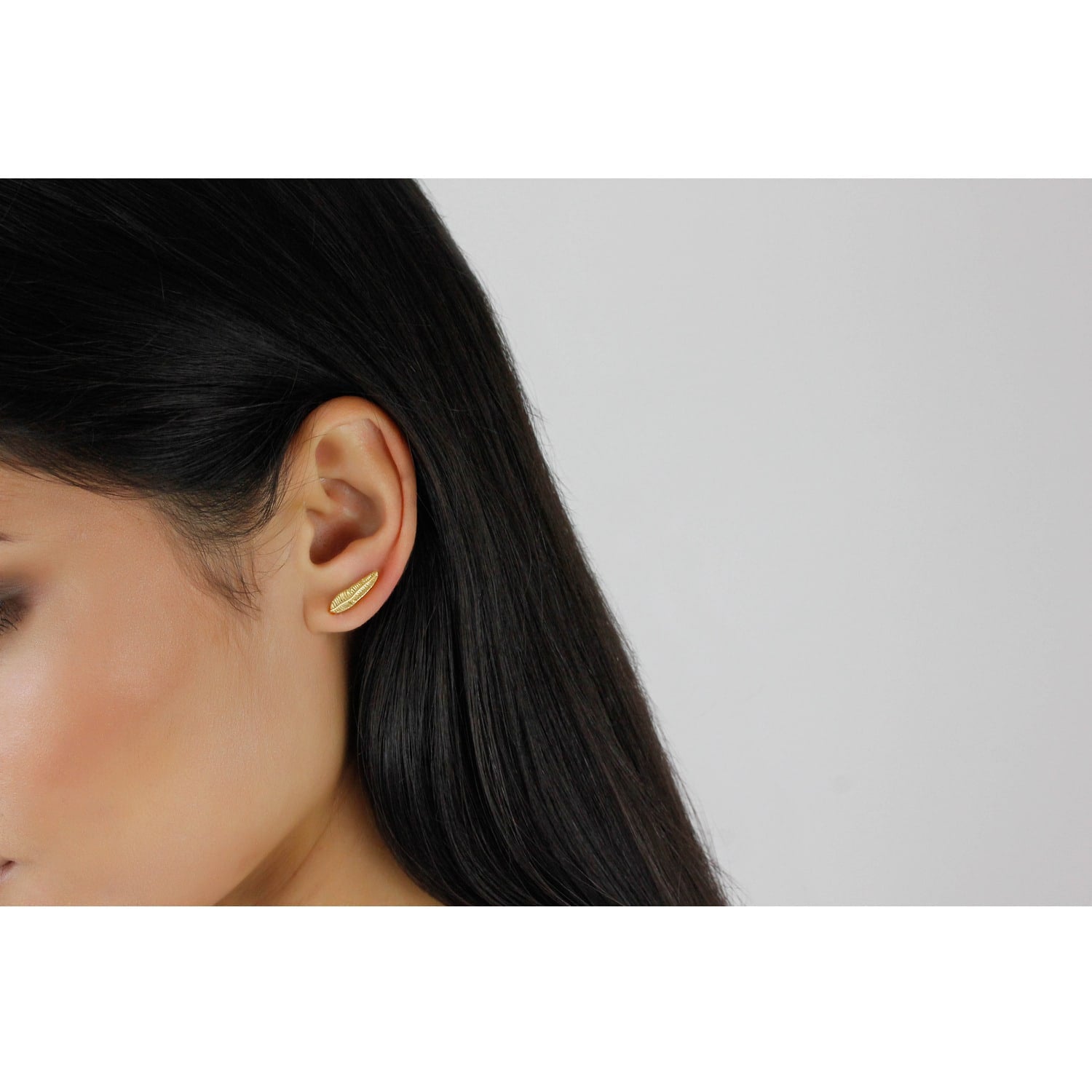 Banana Leaf Slider Earring Single- Gold