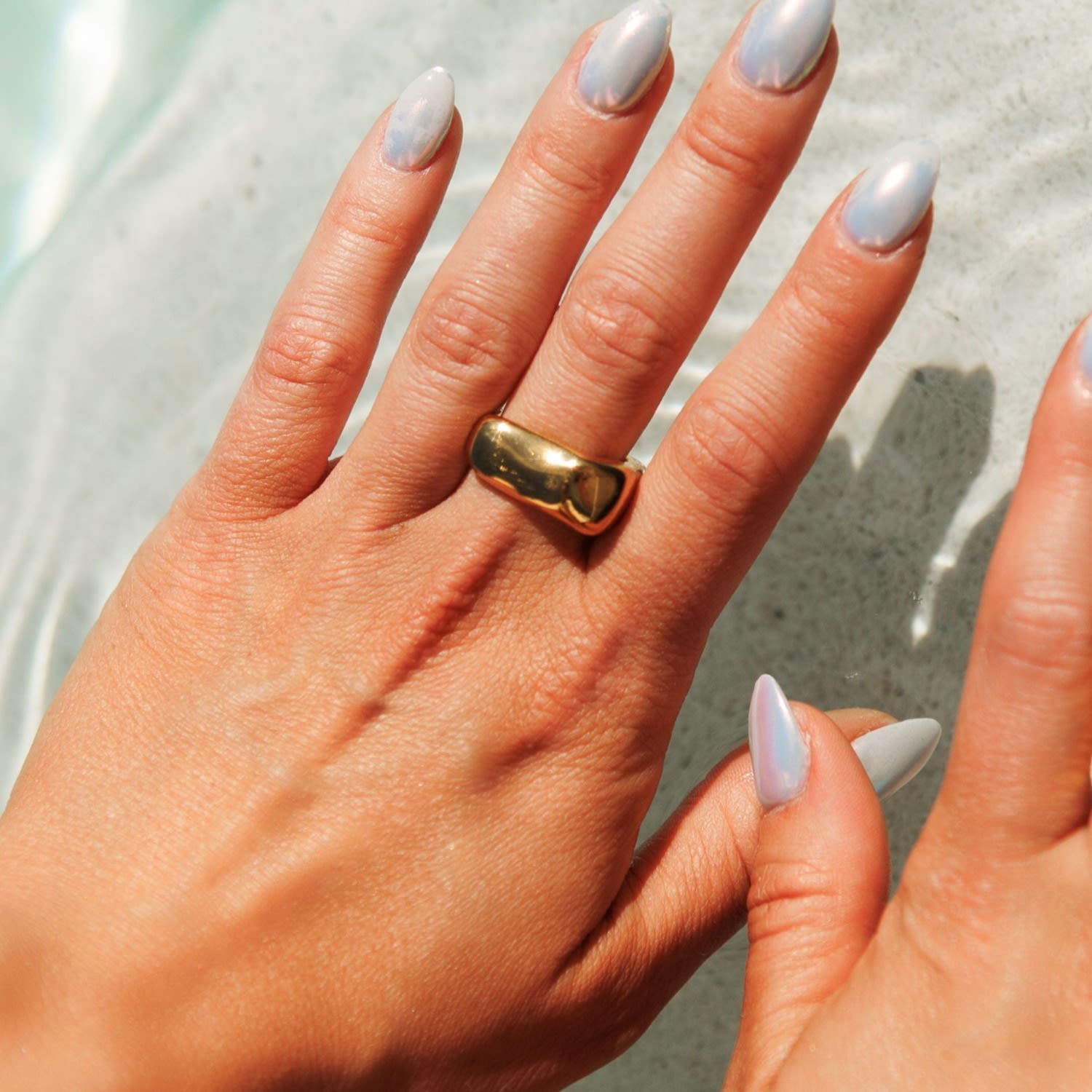 Kyma Irregular Square Ring - Gold