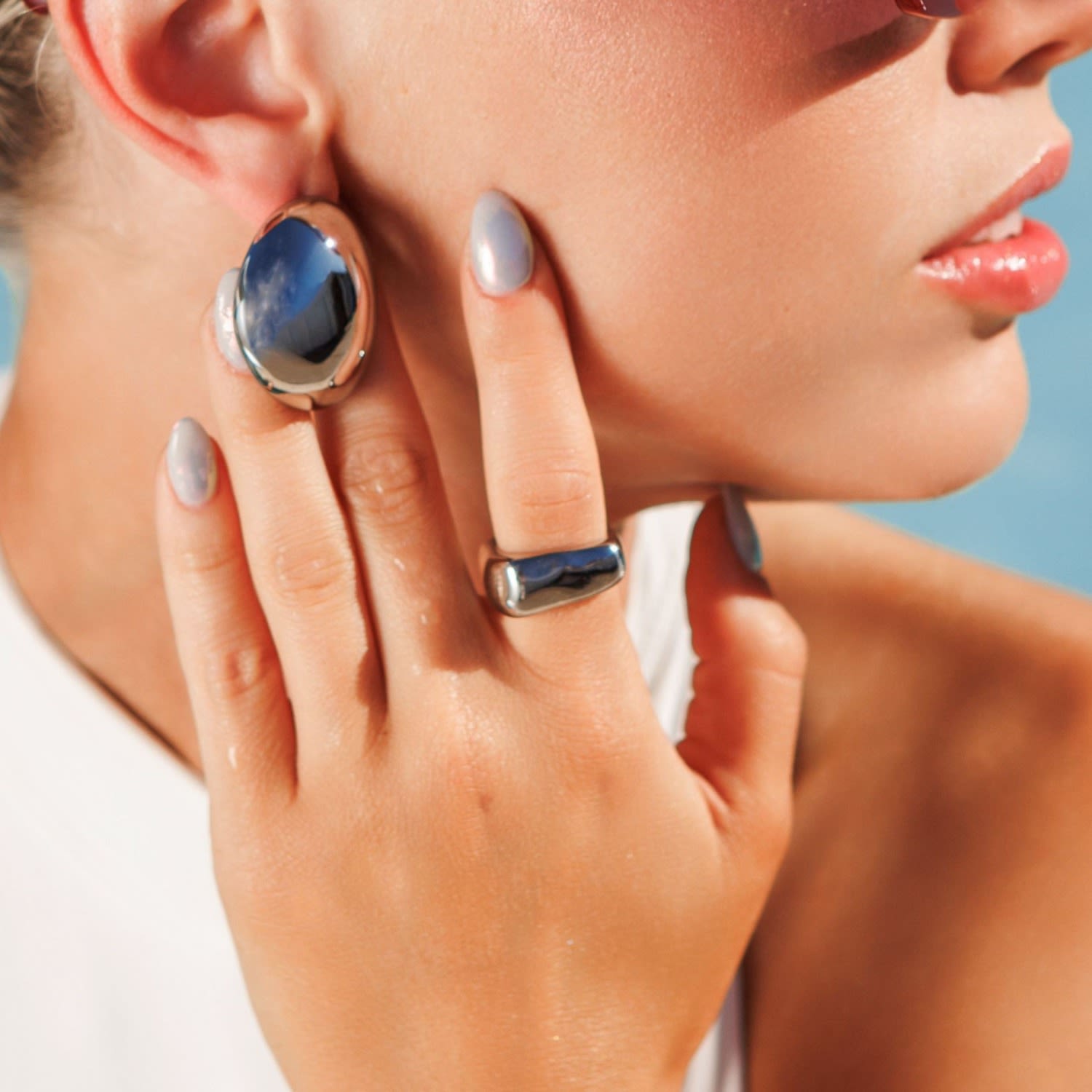 Kyma Irregular Square Ring - Silver