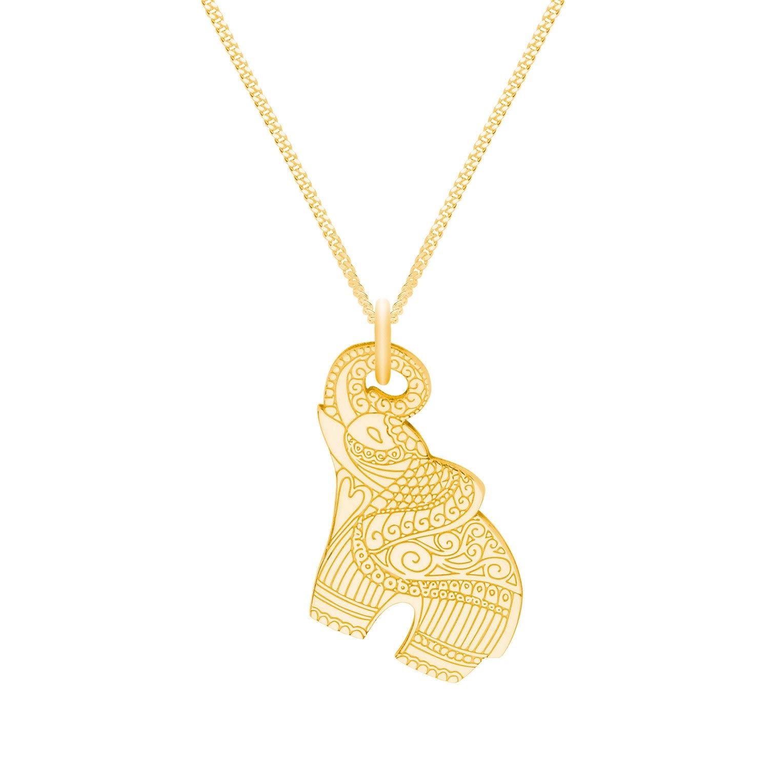 Small Gold Elephant Pendant Necklace