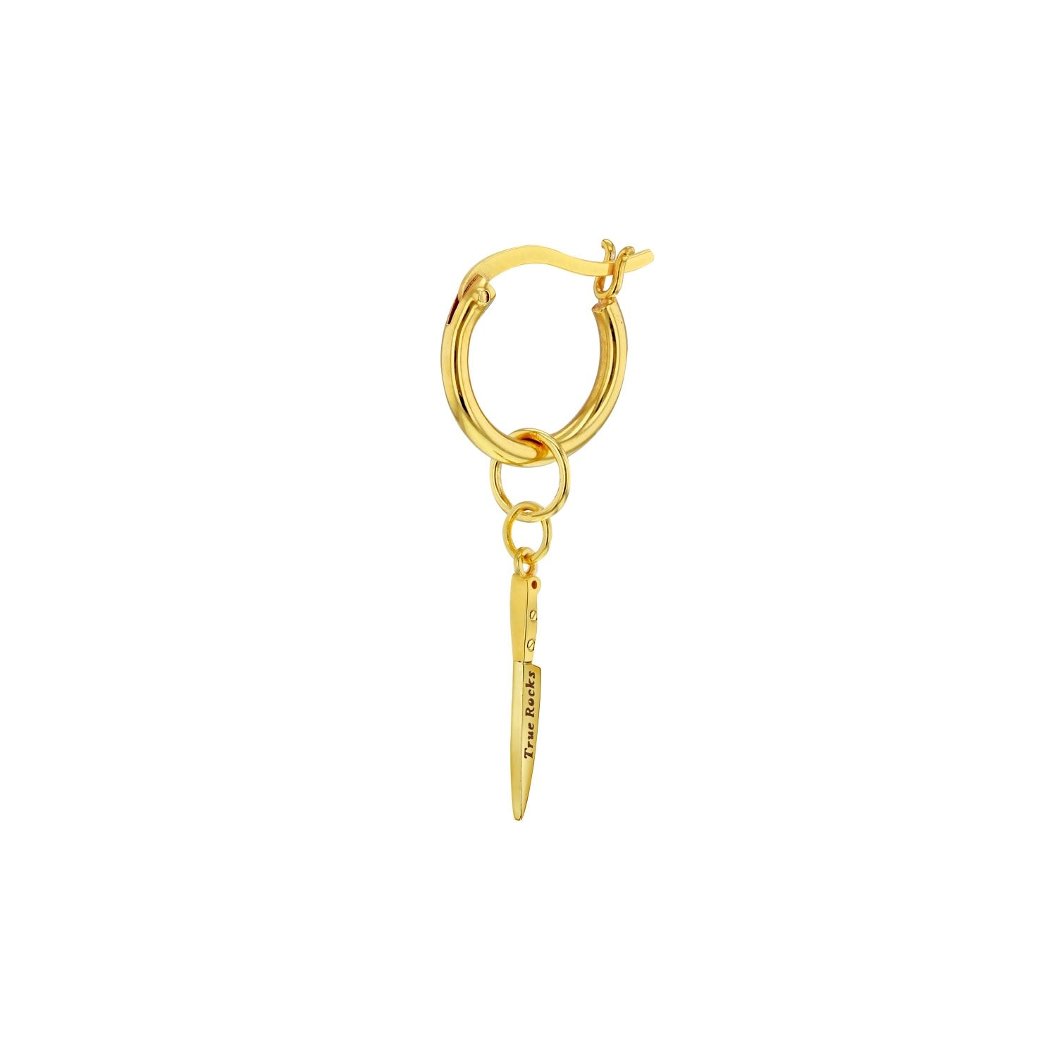 18Kt Gold Plated Knife Charm On Gold Hoop