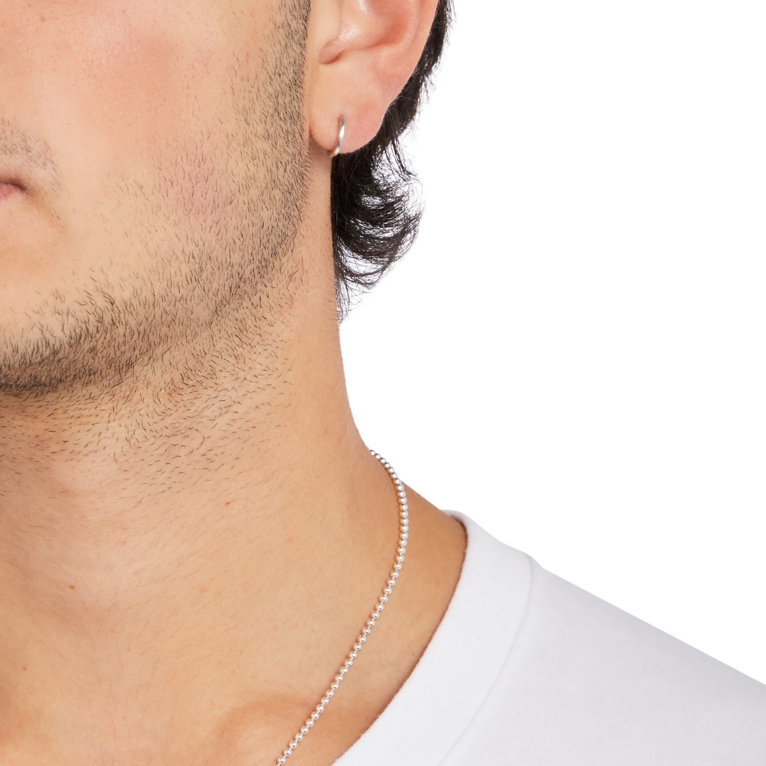 9 Carat White Gold Huggie Earrings