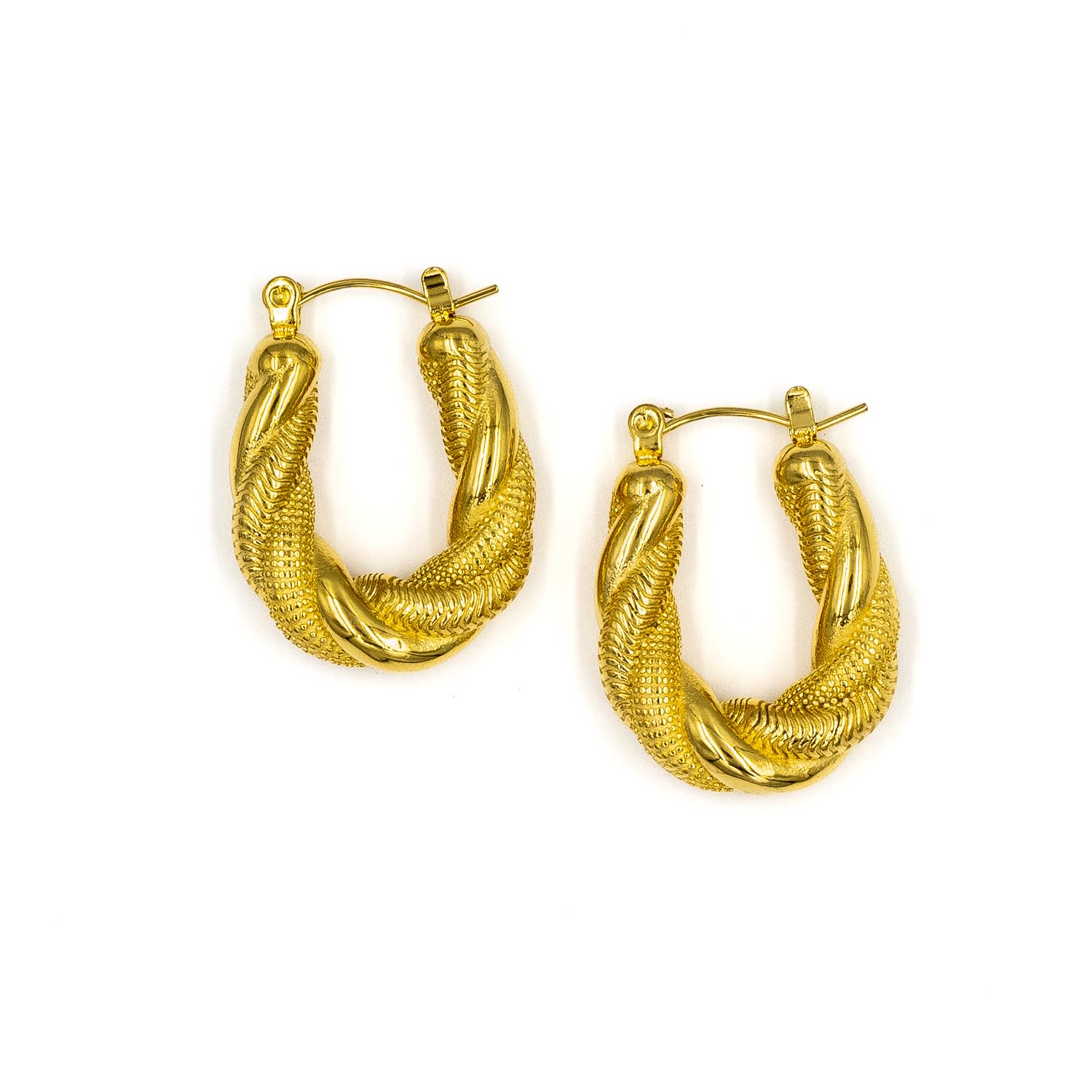 Gold Croissant Hoop Earrings