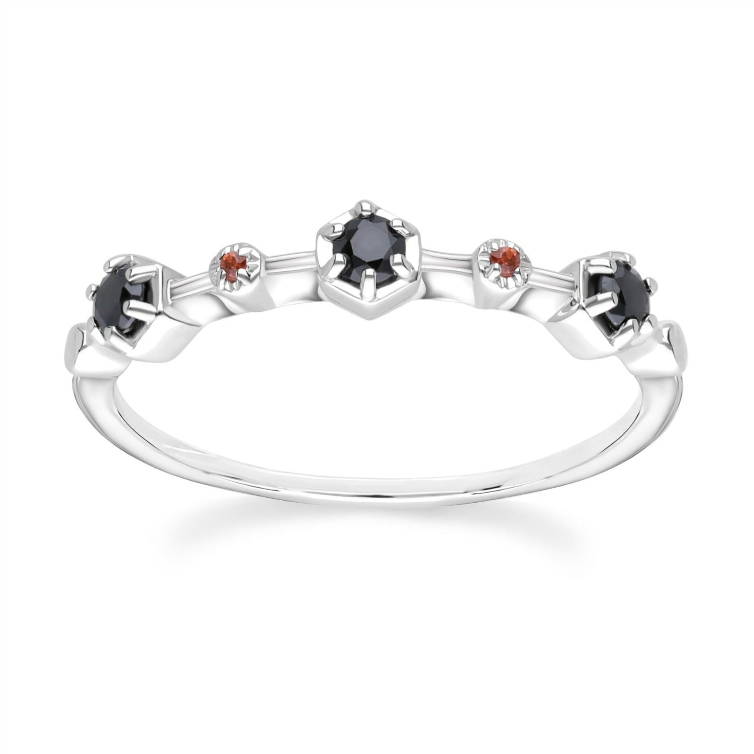 Modern Glam Spinel Garnet Sterling Silver Glitz Ring