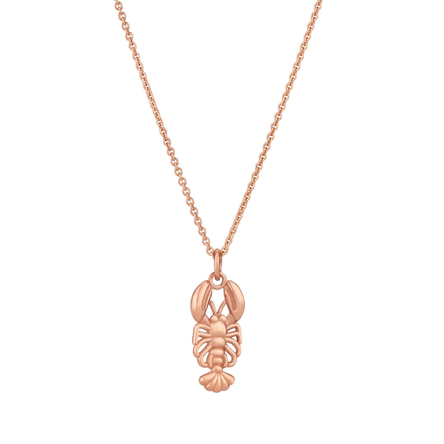 Rose Gold Plated Lobster Charm Necklace