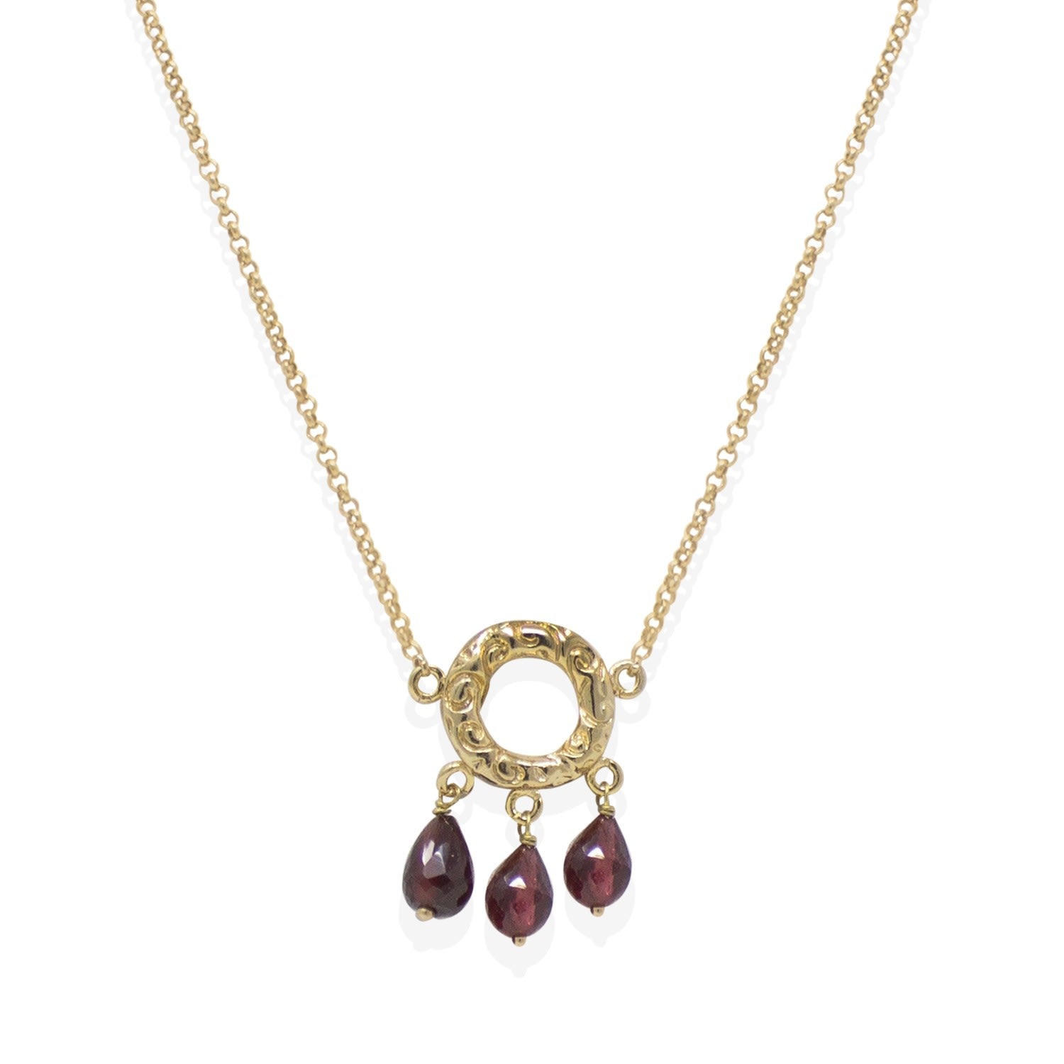 Liberty Gold Vermeil Garnet Necklace