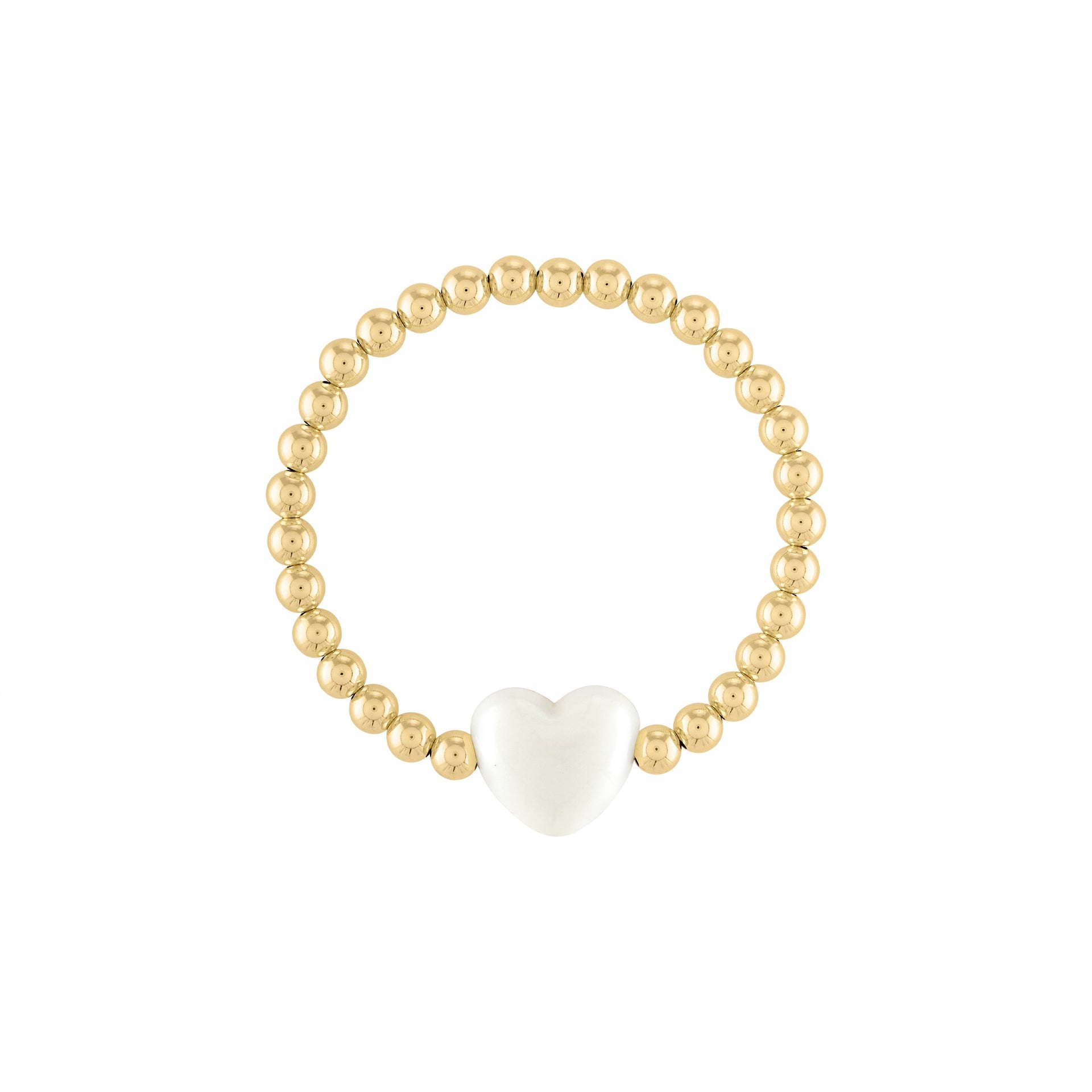 Love Heart 14K Gold Filled Bead Bracelet