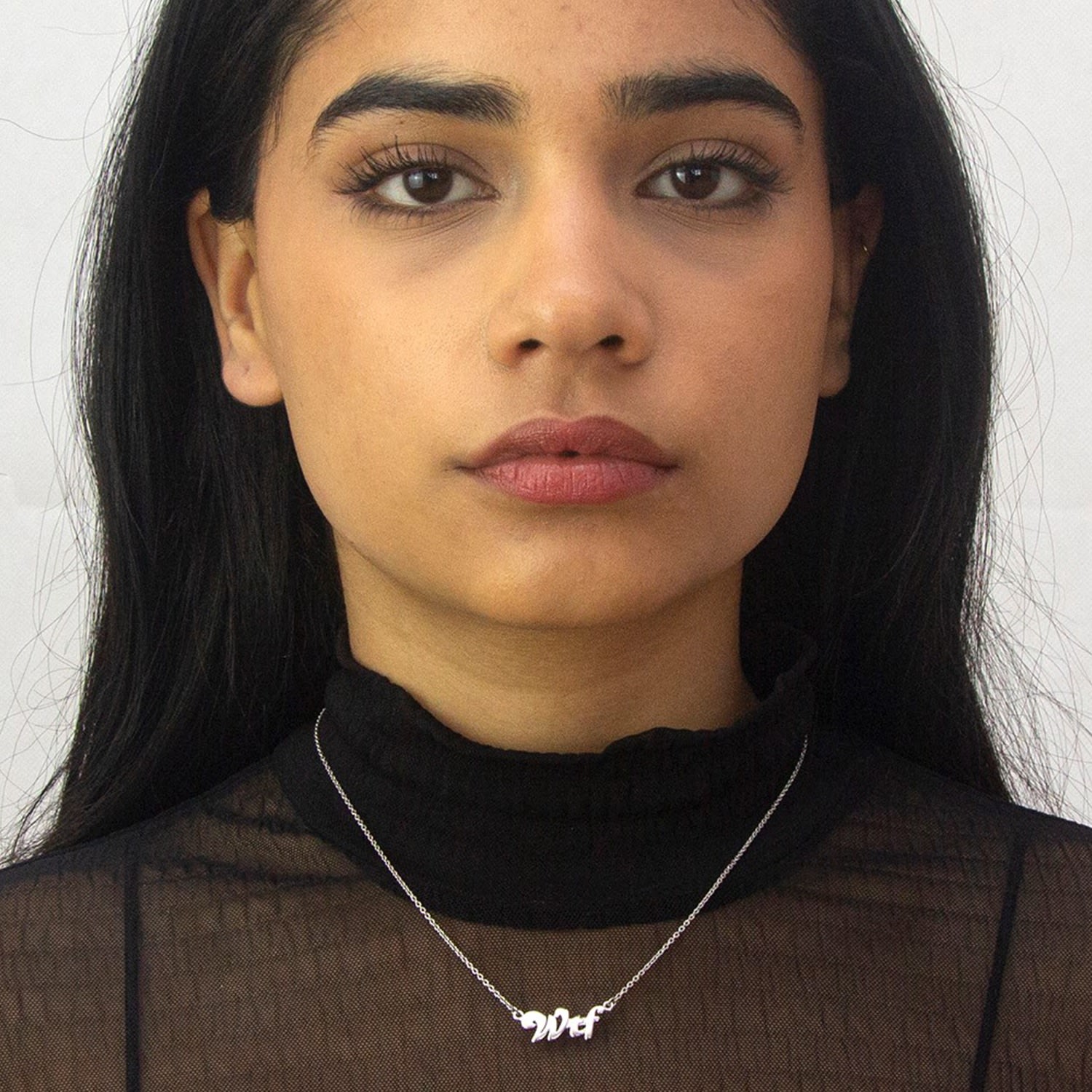 Wtf Statement Necklace Sterling Silver