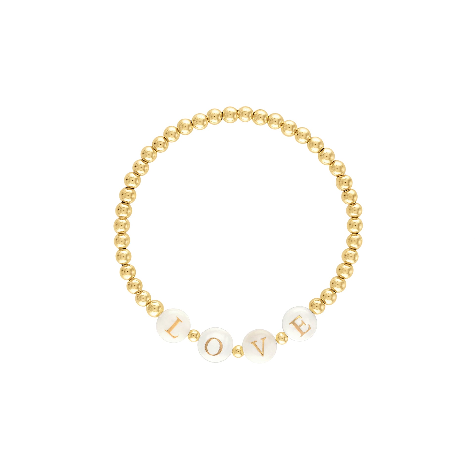 Love Pearl Gold Beaded Bracelet