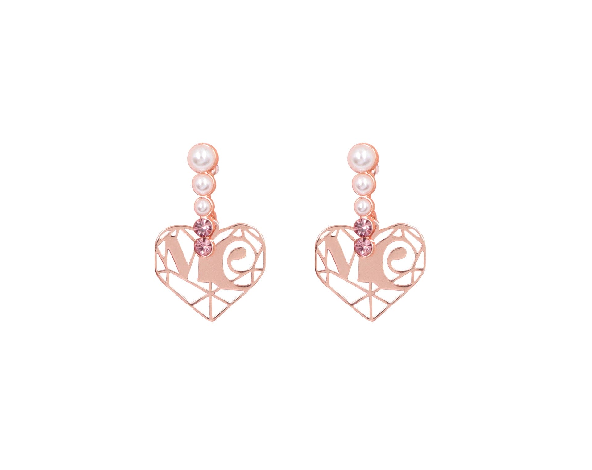 La Perla - Ivory Pearl Earrings With Mc Charm In Rose Gold - Sterling Silver - Exclusive & New
