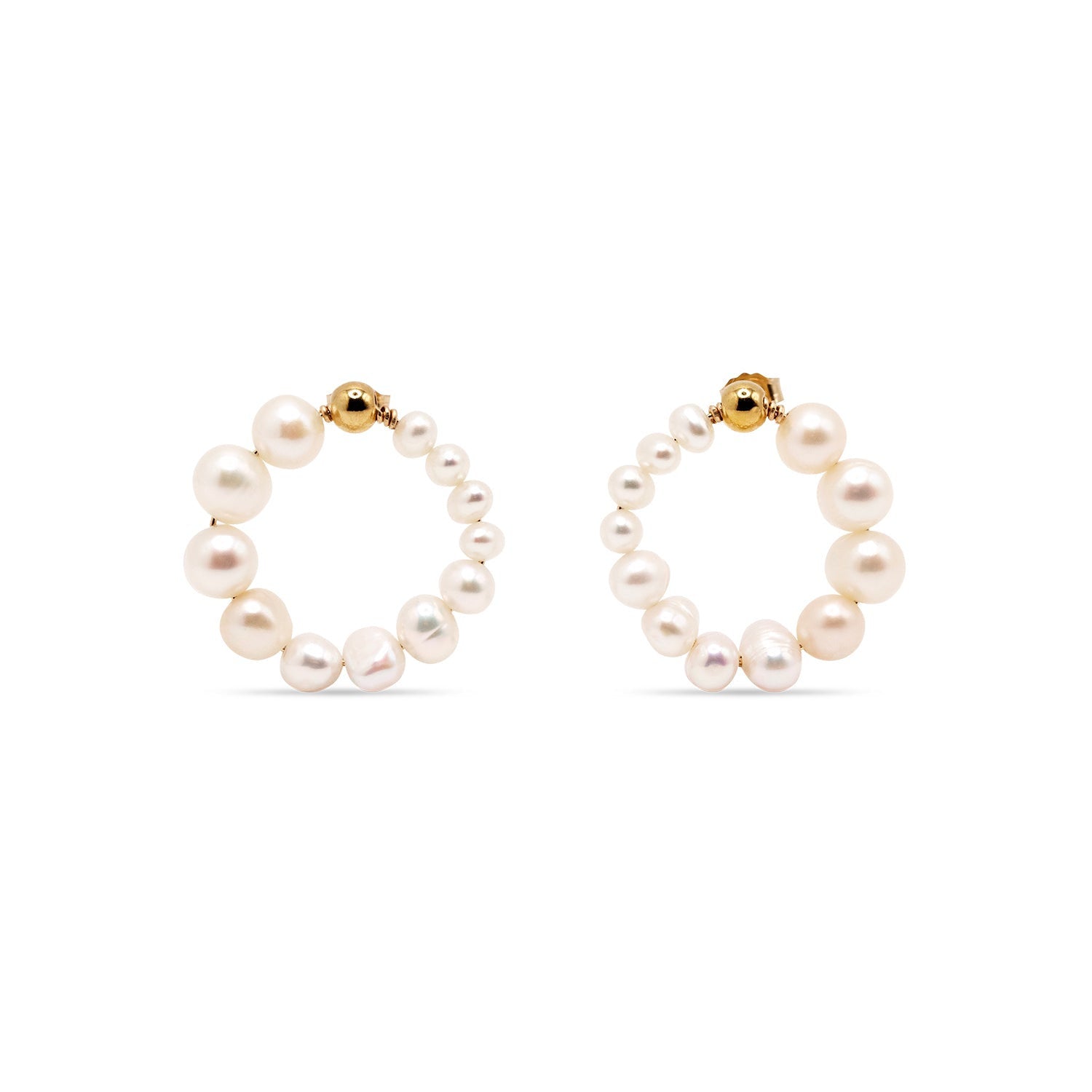 Gold-Filled Freshwater Pearl Beaded Earrings La Roue